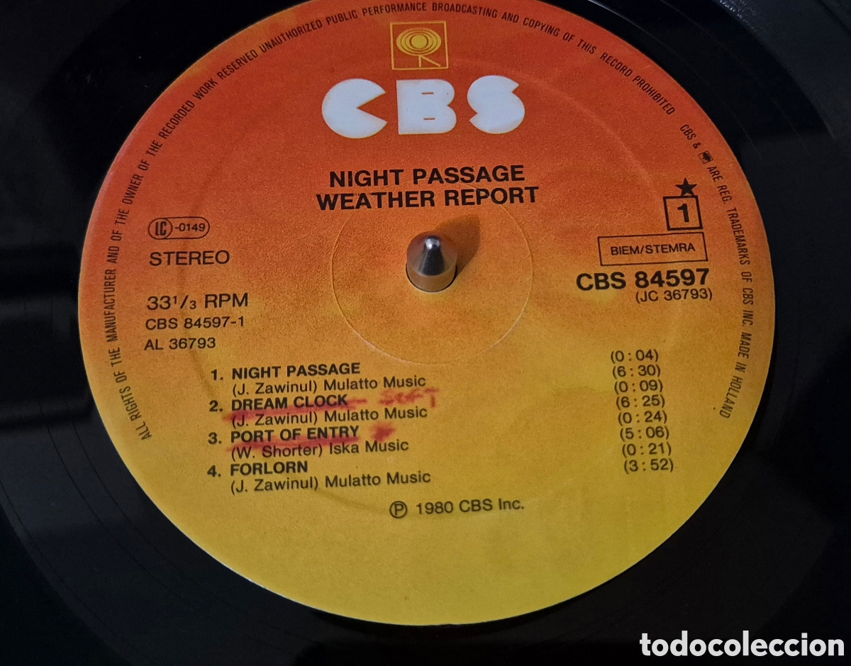 Discos de vinilo: Weather Report &ndash; Night Passage LP - Foto 6