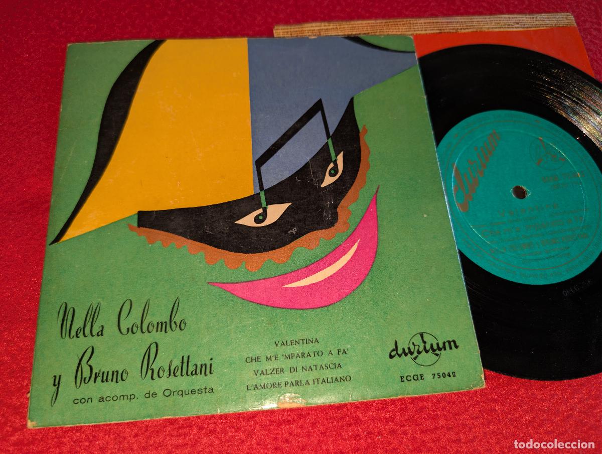 Discos de vinilo: NELLA COLOMBO & BRUNO ROSETTANI Valentina/Valzer di Natascia +2 EP 7'' 195? Durium SPAIN ESPA&Ntilde;A