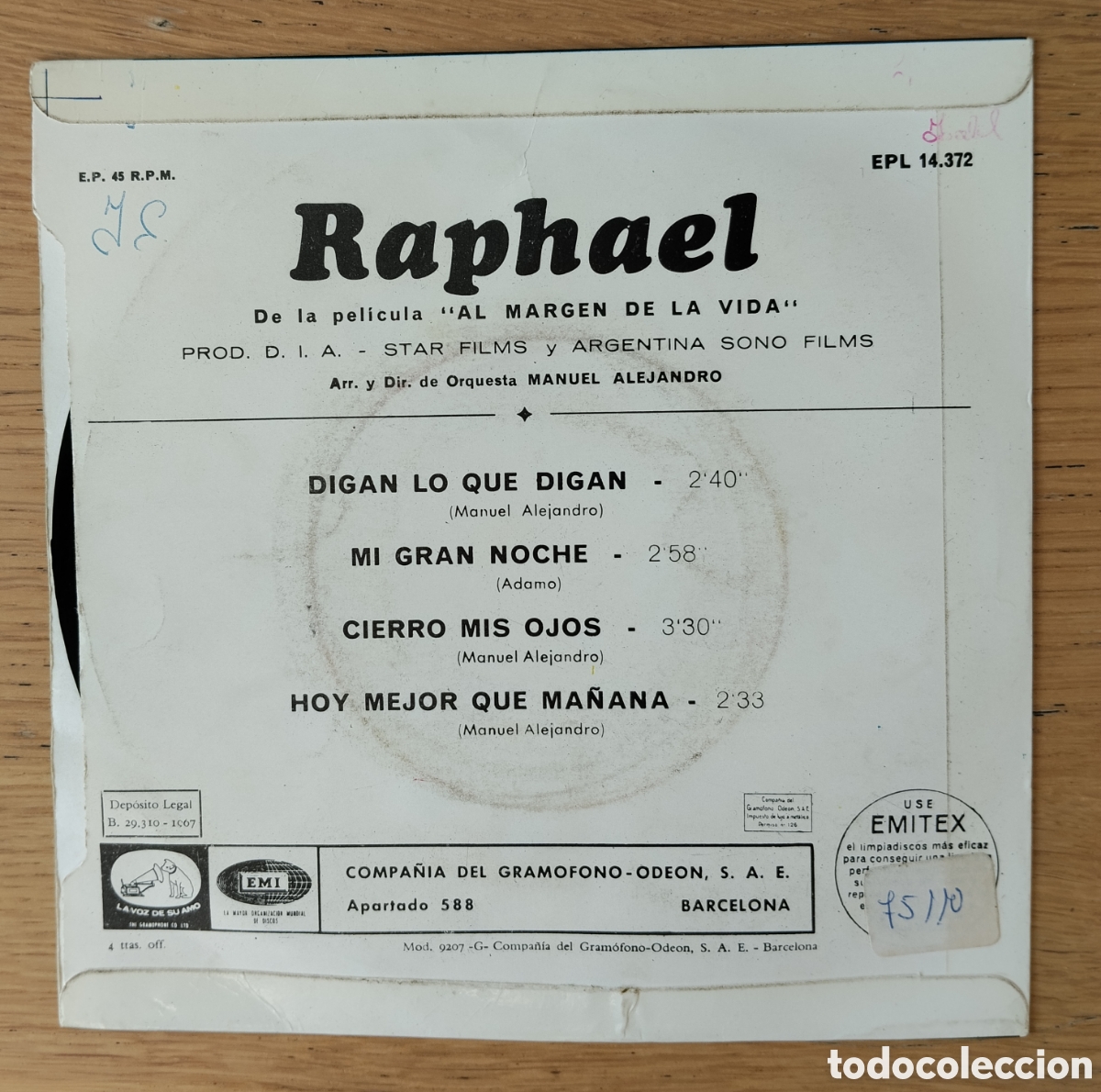 Discos de vinilo: RAPHAEL : &rdquo;DIGAN LO QUE DIGAN&rdquo; EP VINILO 1967 - Foto 2