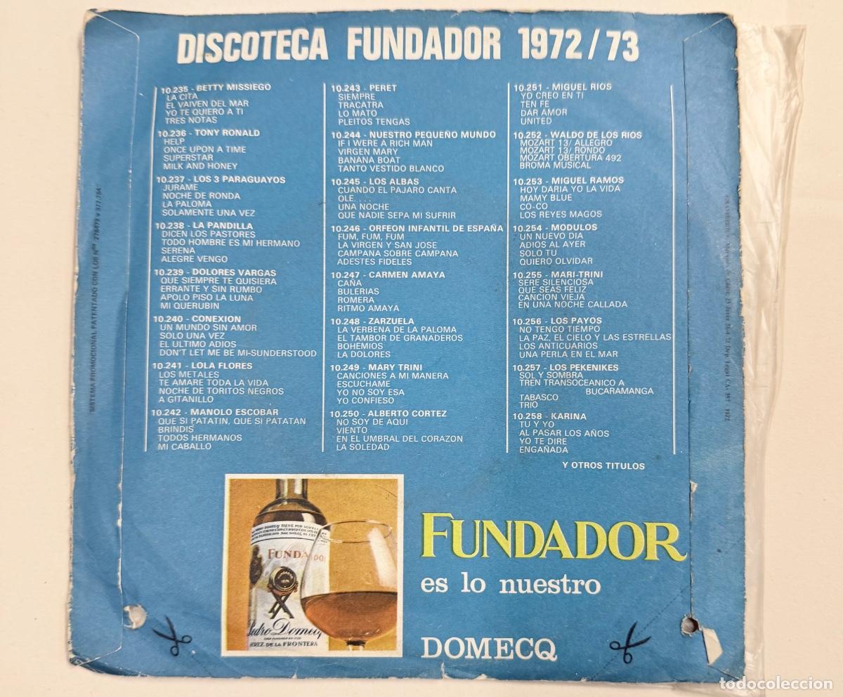 Discos de vinilo: Disco sorpresa Fundador 1972/73 - Foto 2