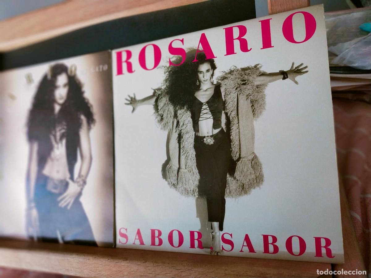 Discos de vinilo: ROSARIO. LOTE DE 2 SINGLES: SABOR, SABOR / MI GATO. SONY MUSIC. EXTRA&Iacute;DO DE &rdquo;DE LEY&rdquo;. 1992