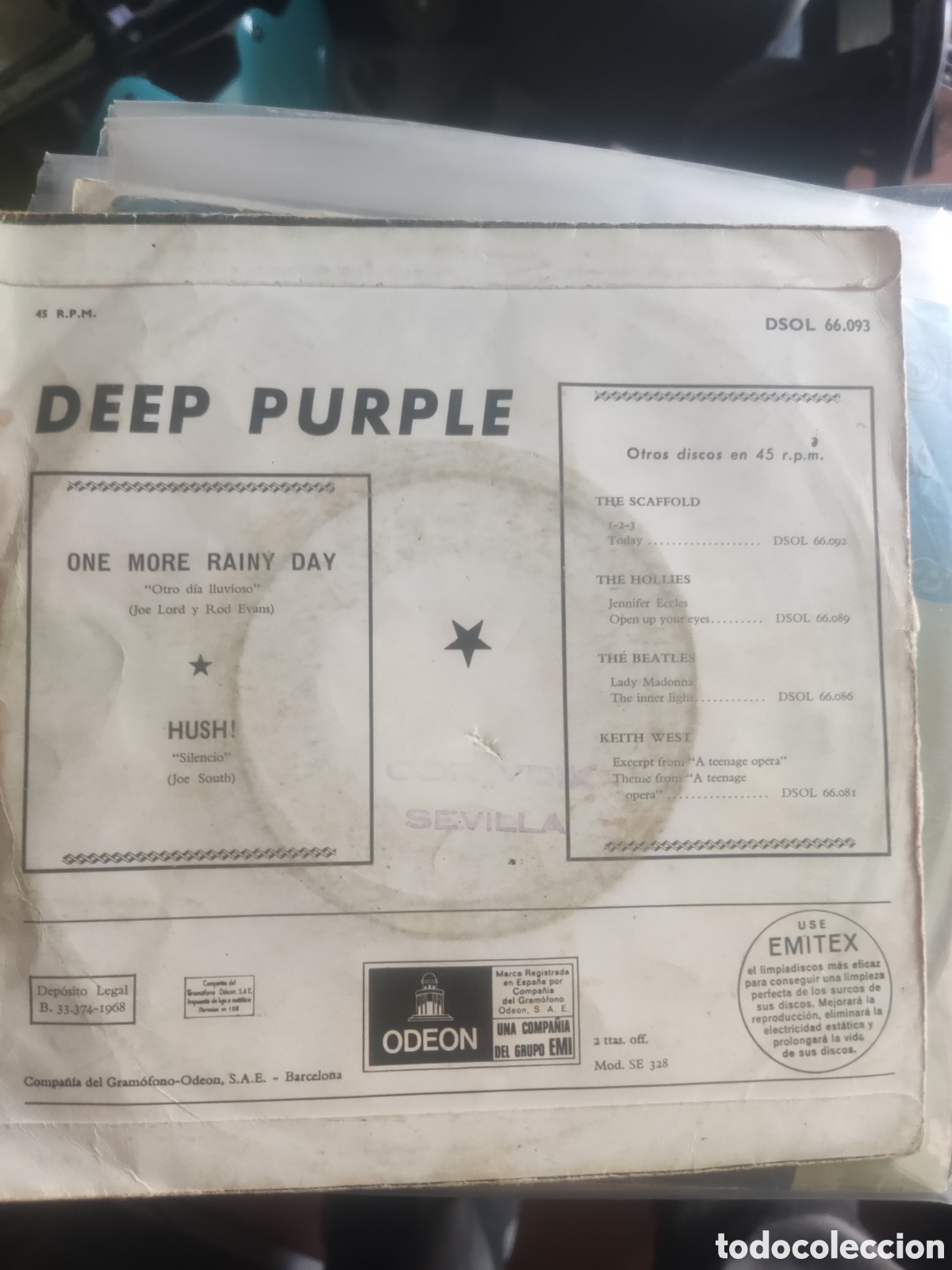 Discos de vinilo: Deep purple hush one more rainy day - Foto 2