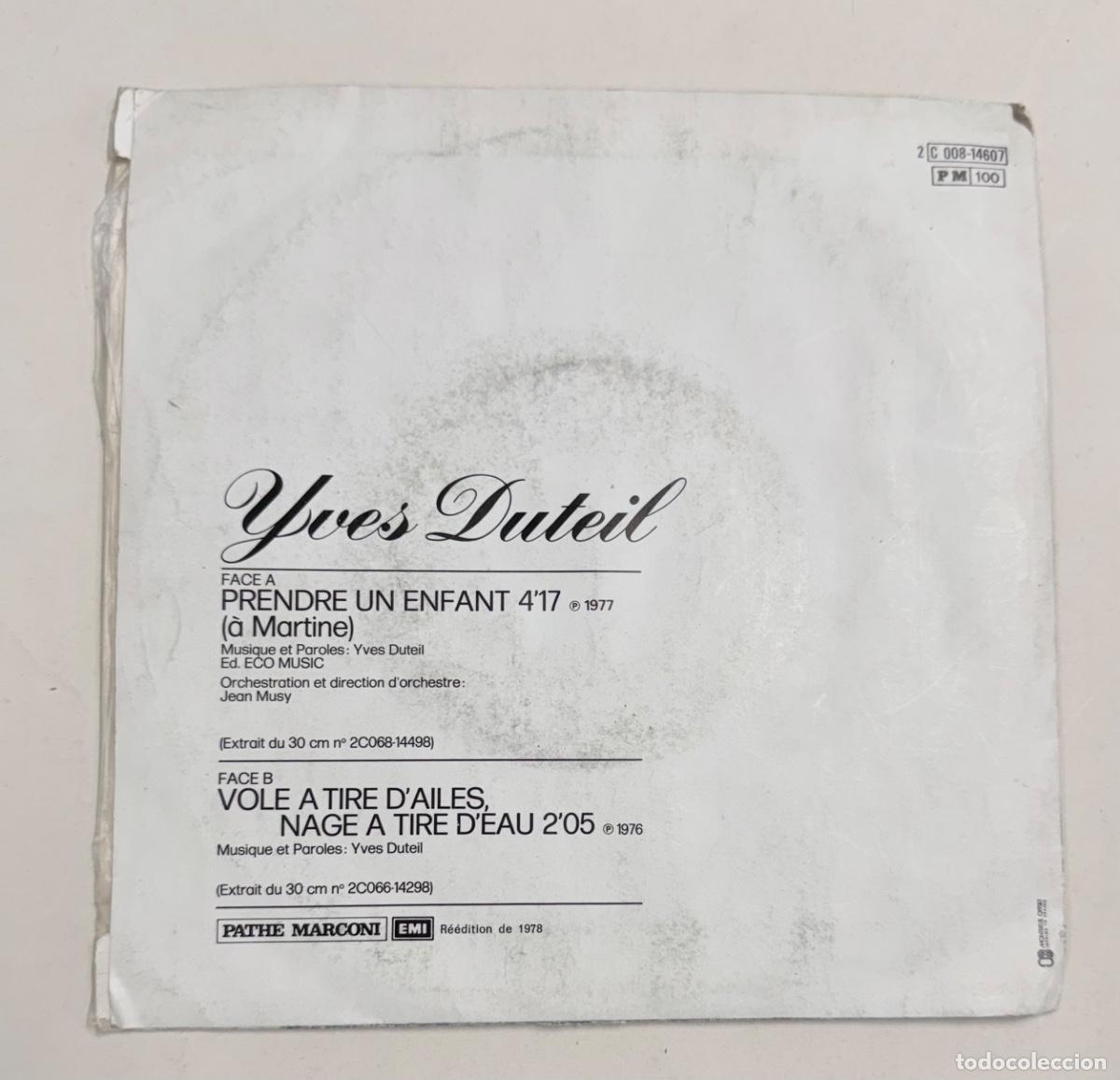 Discos de vinilo: Yves Duteil - Prende un enfant - Foto 2