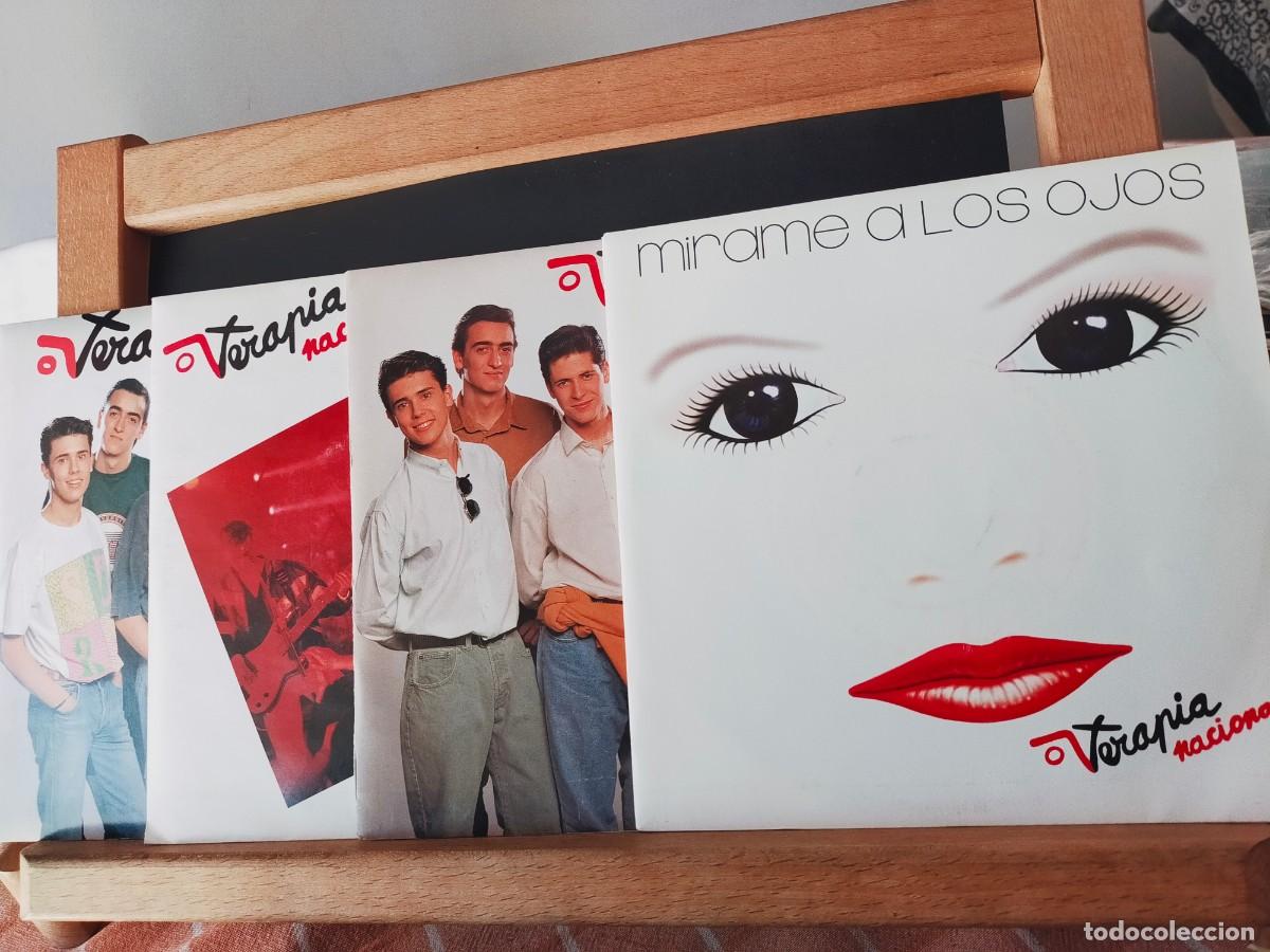 Discos de vinilo: TERAPIA NACIONAL. LOTE DE 4 SINGLES. INCLUYE HOJAS PROMOCIONALES EN 2 DE ELLOS. 1991-92.