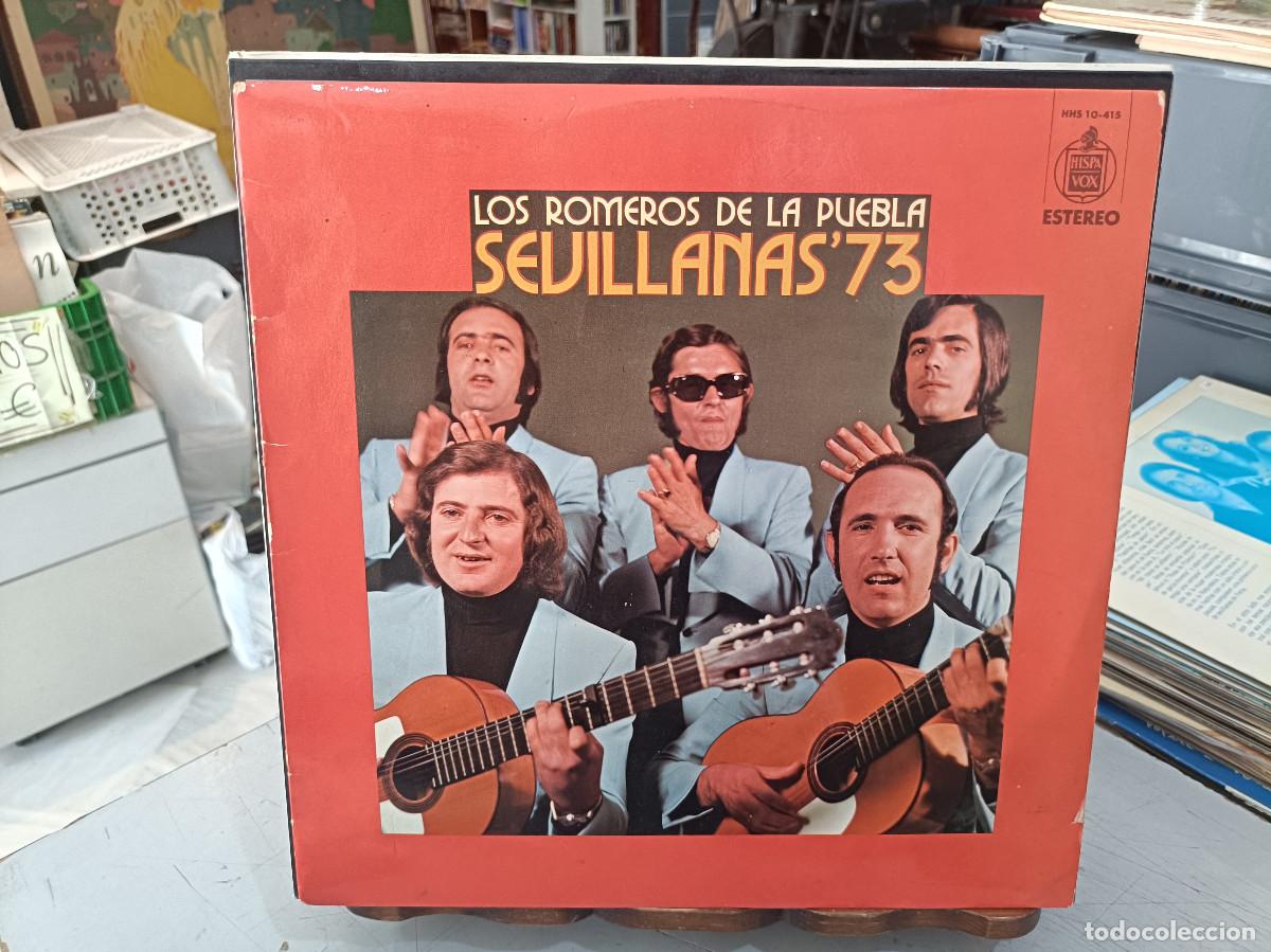 Discos de vinilo: Los Romeros de la Puebla - Sevillanas &acute;73 - LP. sello Hispavox 1973
