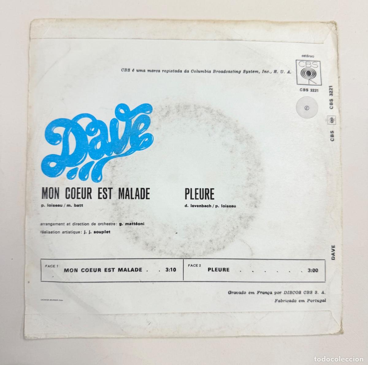 Discos de vinilo: Dave - Mon coeur est malade - Foto 2