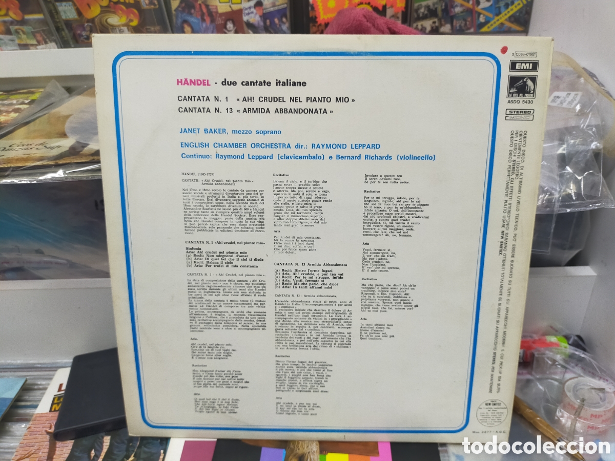 Discos de vinilo: Janet Baker LP handel Italia - Foto 2