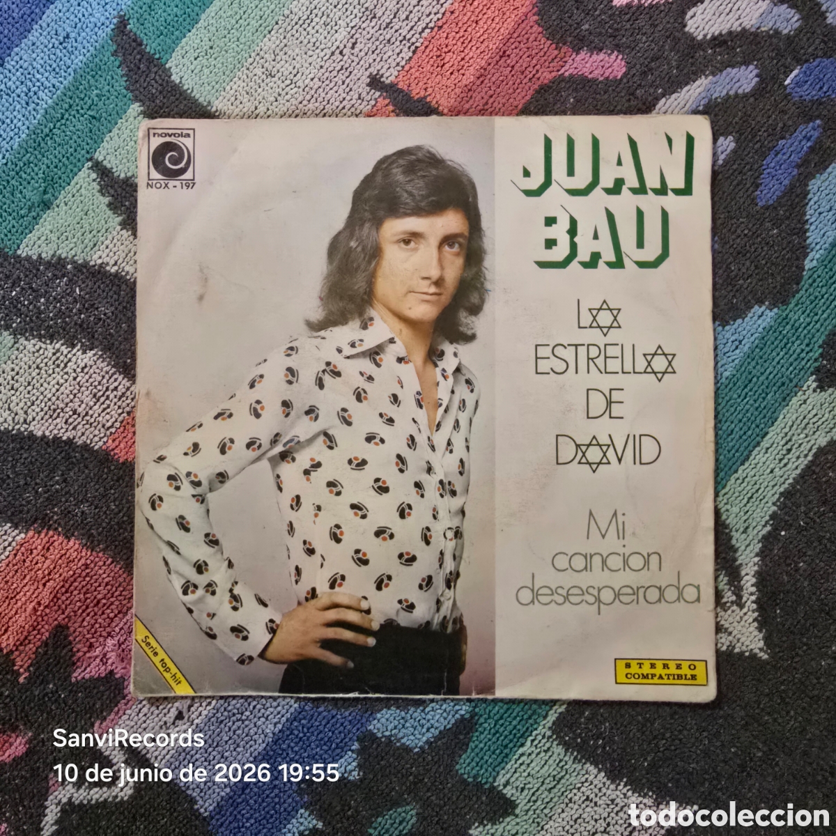 Discos de vinilo: [SINGLE] JUAN BAU: LA ESTRELLA DE DAVID - MI CANCI&Oacute;N DESESPERADA (NOVOLA) (1973)
