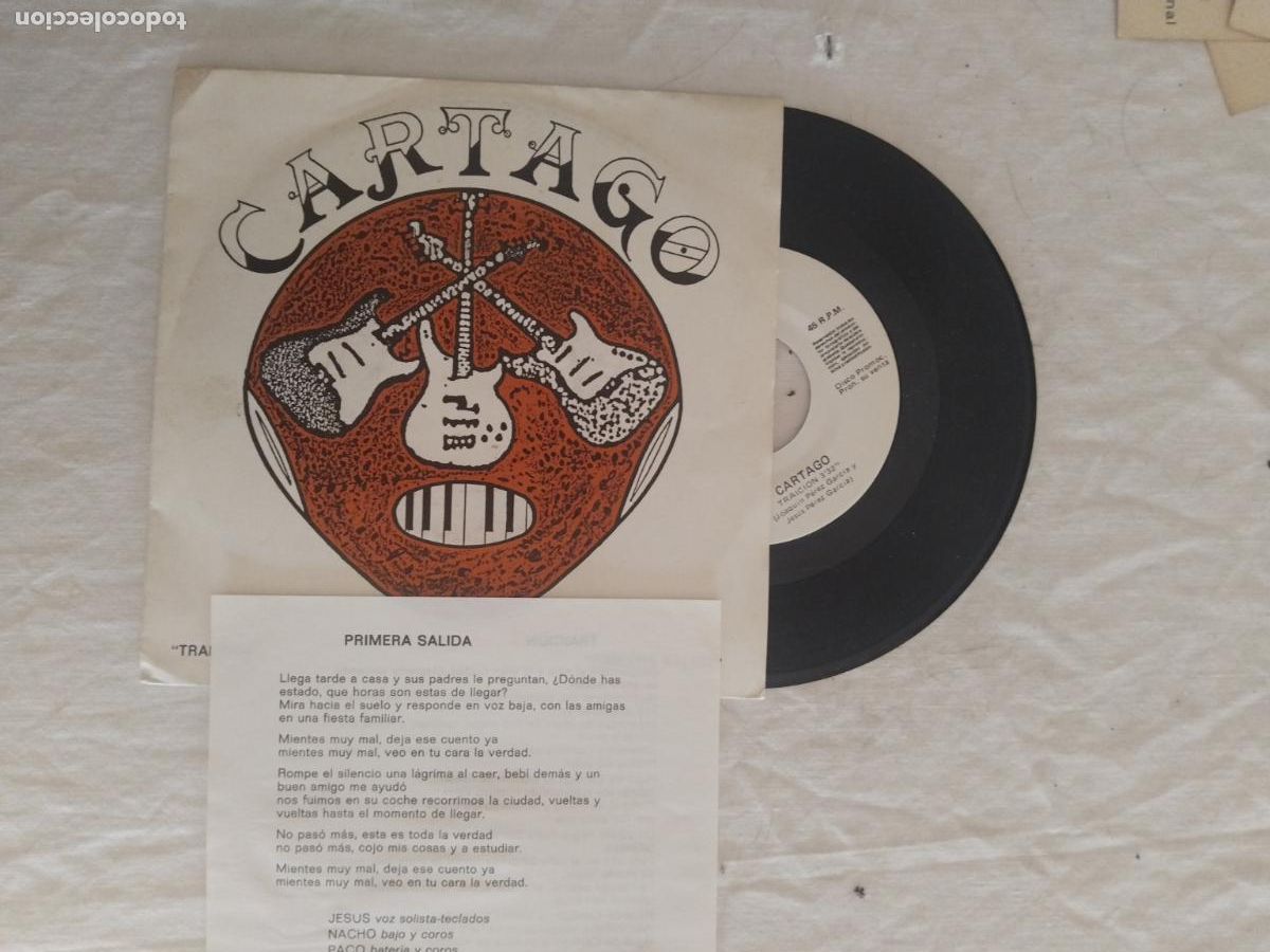 Discos de vinilo: CARTAGO. TRAICION / PRIMERA SALIDA. SINGLE PROMOCIONAL CASKABEL 1989.