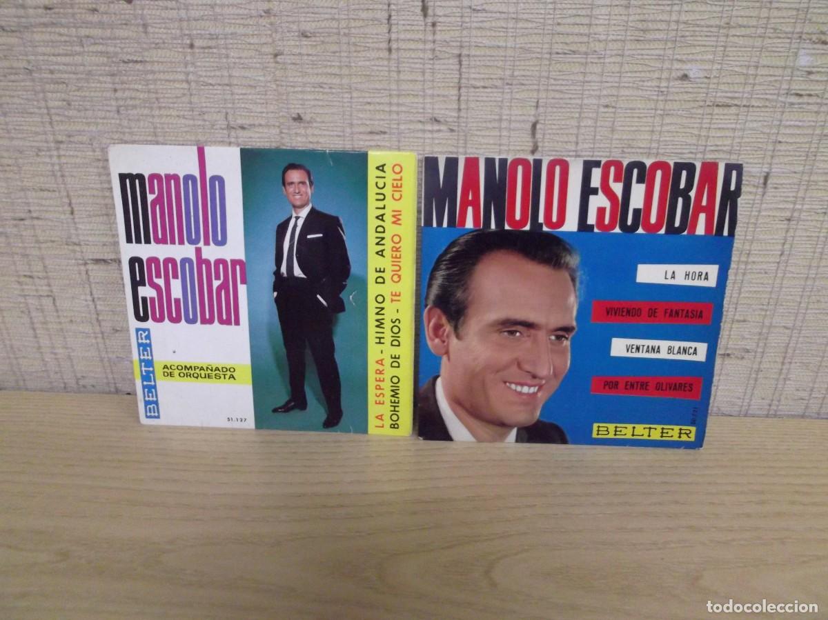 Discos de vinilo: Lote de dos dicos de vinilo de Manolo Escobar de 45RPM.Belter