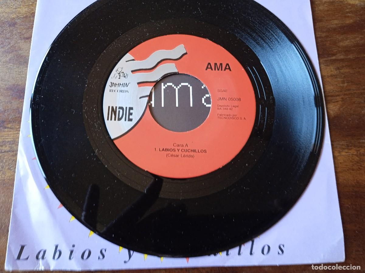Discos de vinilo: Ama - Labios y cuchillos - Single original Jammin Records 1992 - Foto 3