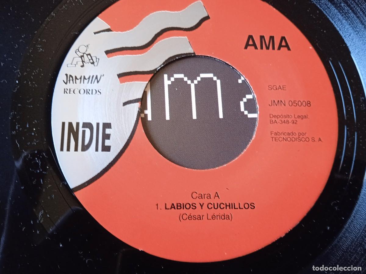 Discos de vinilo: Ama - Labios y cuchillos - Single original Jammin Records 1992 - Foto 4