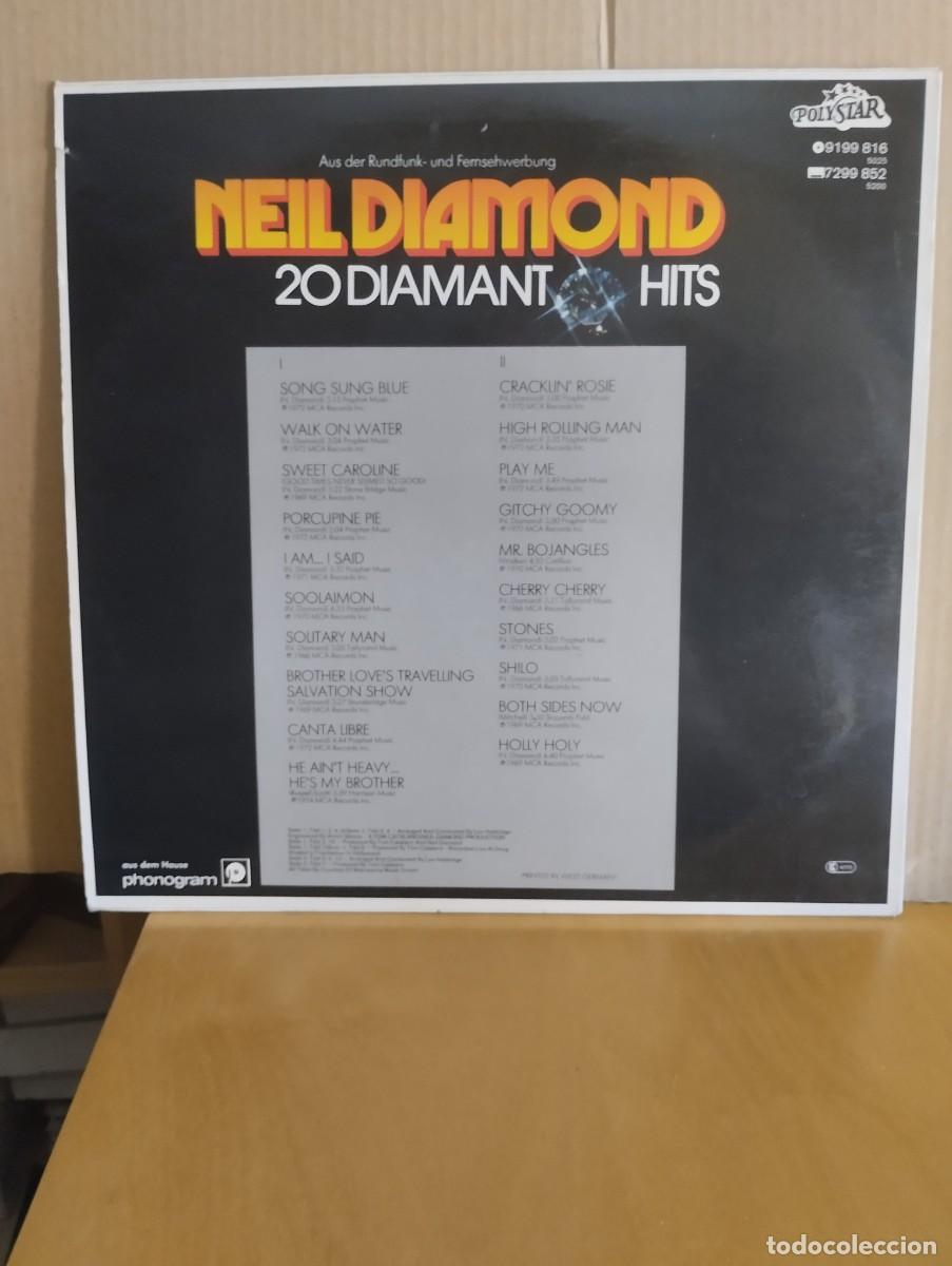 Discos de vinilo: NEIL DIAMOND ---- 20 DIAMANT HITS - Foto 2