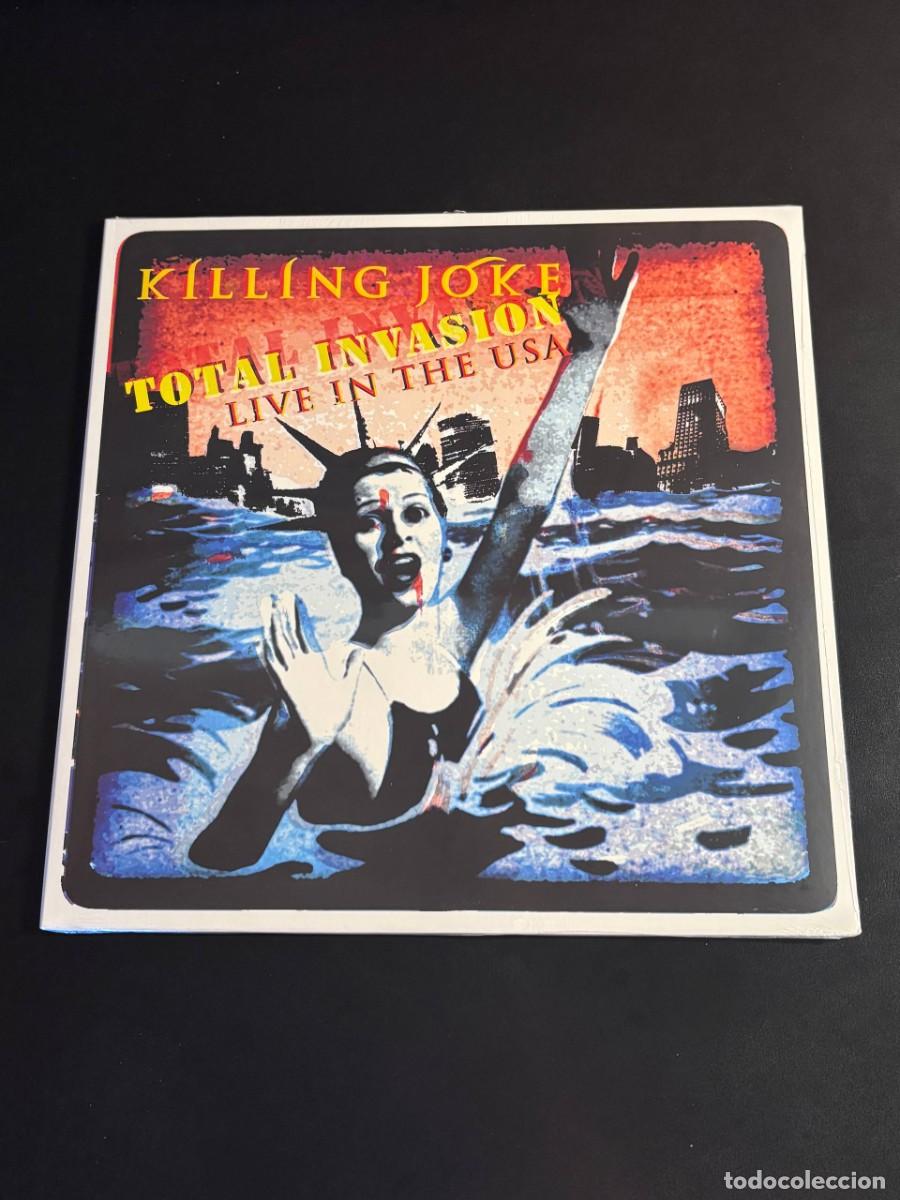 Discos de vinilo: Killing Joke Total Invasion Live In The USA Disco de vinilo azul LP new wave post punk