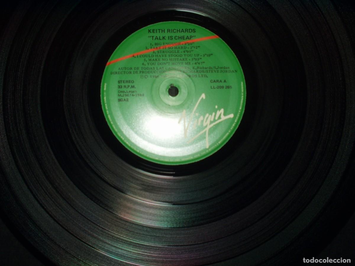 Discos de vinilo: KEIT RICHARDS LP TALK IS CHEAP ROLLING STONES. - Foto 5