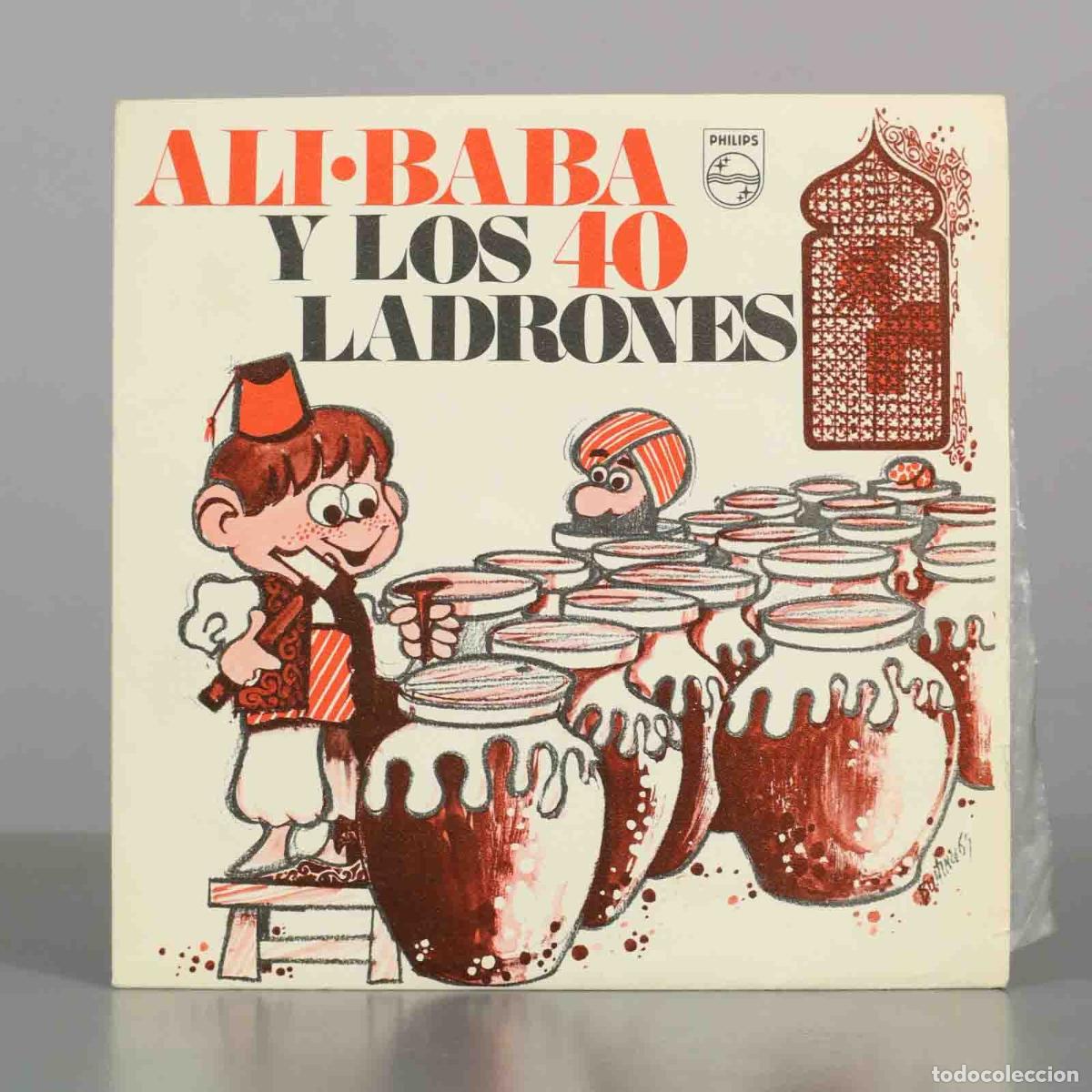 Vinyl records: SINGLE. Ali-Baba Y Los 40 Ladrones - Jos&eacute; Torregrosa, Mar&iacute;a Elena Domenech - Philips