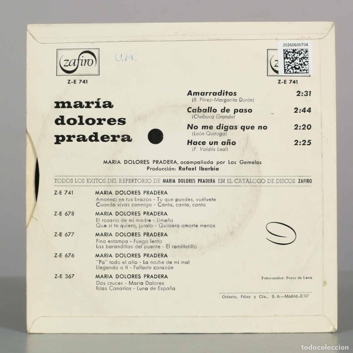 Discos de vinilo: EP. Amarraditos - Mar&iacute;a Dolores Pradera, Los Gemelos - Foto 2