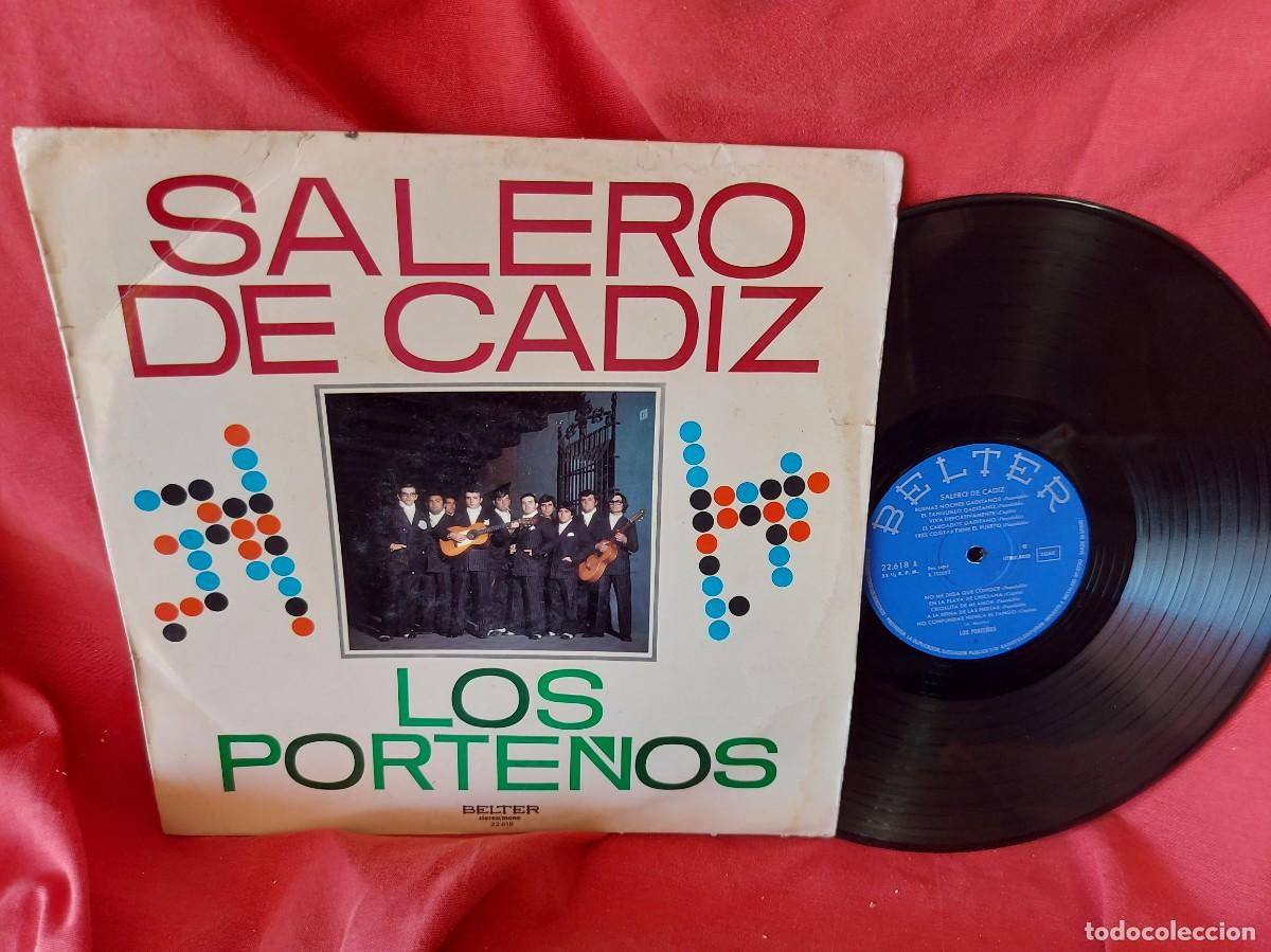 Discos de vinilo: LP SALERO DE C&Agrave;DIZ LOS PORTE&Ntilde;OS ( PEDIDOS M&Iacute;NIMOS 10 &euro; ) CAJA N.&ordm; 4 - LP