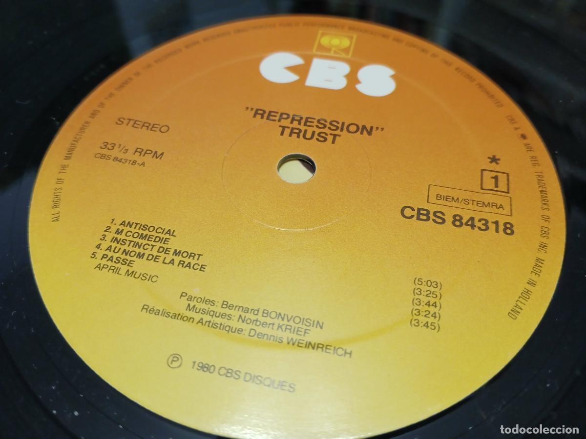 Discos de vinilo: Trust &ndash; Repression- (1980) LP disco vinilo - Foto 2