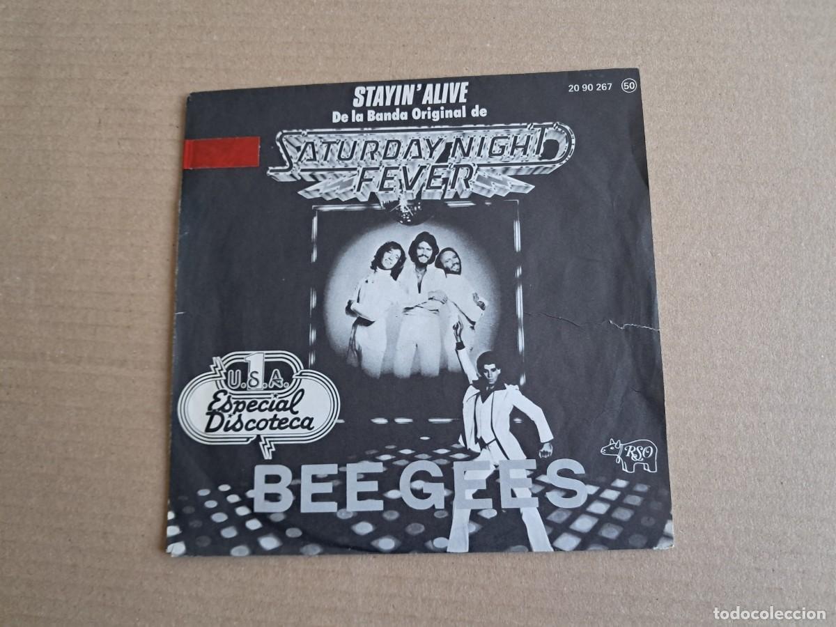 Discos de vinilo: BEE GEES - STAYIN ALIVE SINGLE 1977 EDICION ESPA&Ntilde;OLA