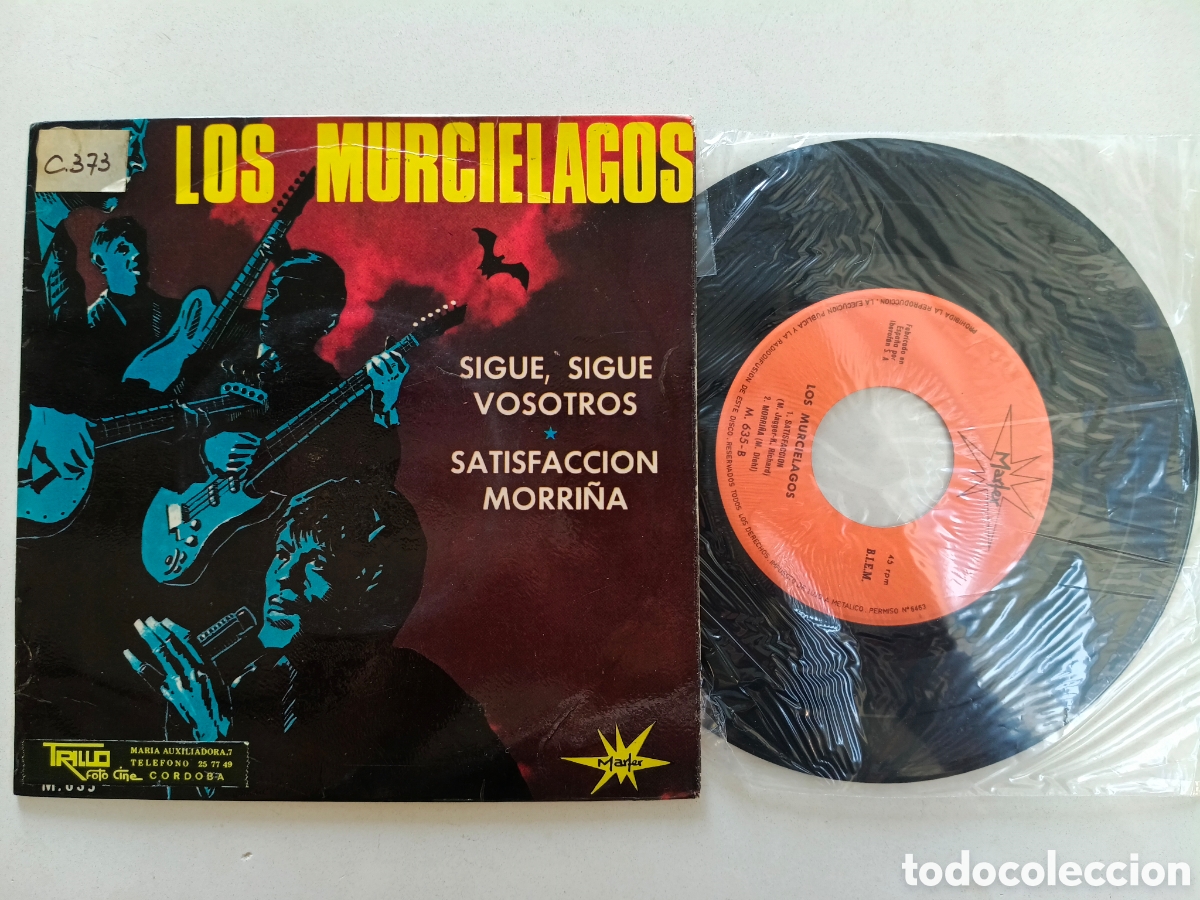 Discos de vinilo: Los Murcielagos - Satisfaccion + 3 - EP MARFER 1966 // GALLEGOS BEAT SURF