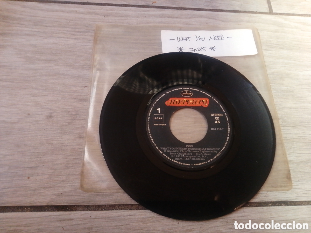 Discos de vinilo: INXS - WHAT YOU NEED - SINGLE - SPAIN - MERCURY - CC - - Foto 1