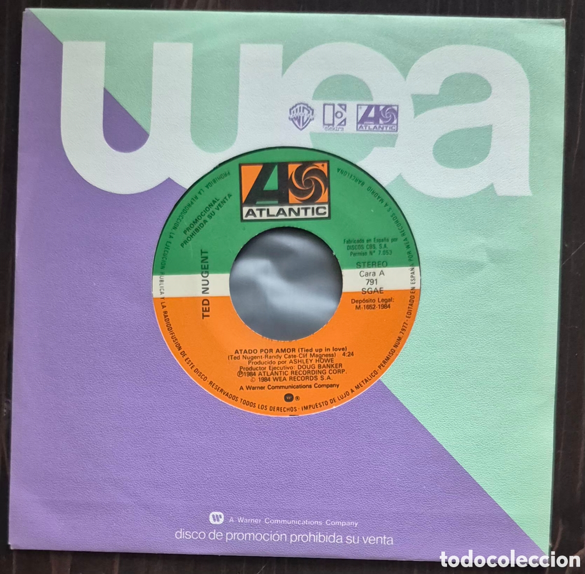 Discos de vinilo: SINGLE - TED NUGENT - TIED UP IN LOVE (ATADO POR AMOR) 1984 ESPA&Ntilde;A (PROMO)