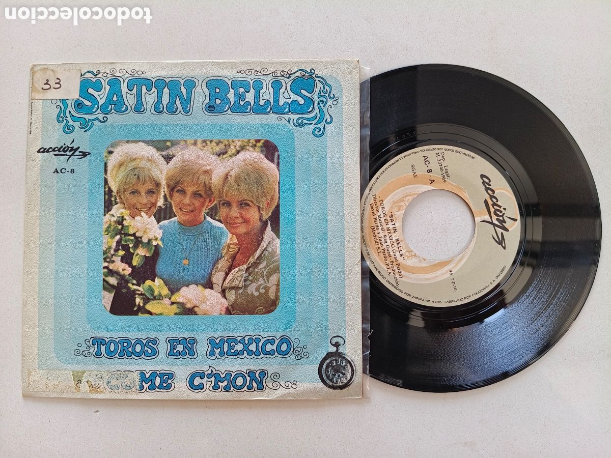 Discos de vinilo: Satin Bells - Come C'mon - SG ACCION 1969 // BEAT BESPOKE MOD DANCER