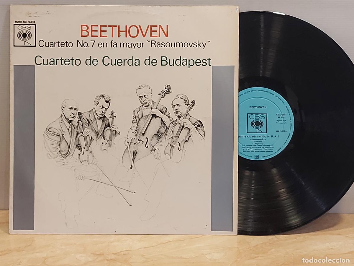 Discos de vinilo: BEETHOVEN | CUARTETO N&ordm; 7 RASOUMOVSKY OP.59 N&ordm;1 | CUARTETO DE BUDAPEST | LP CBS-1963 / MBC. ***