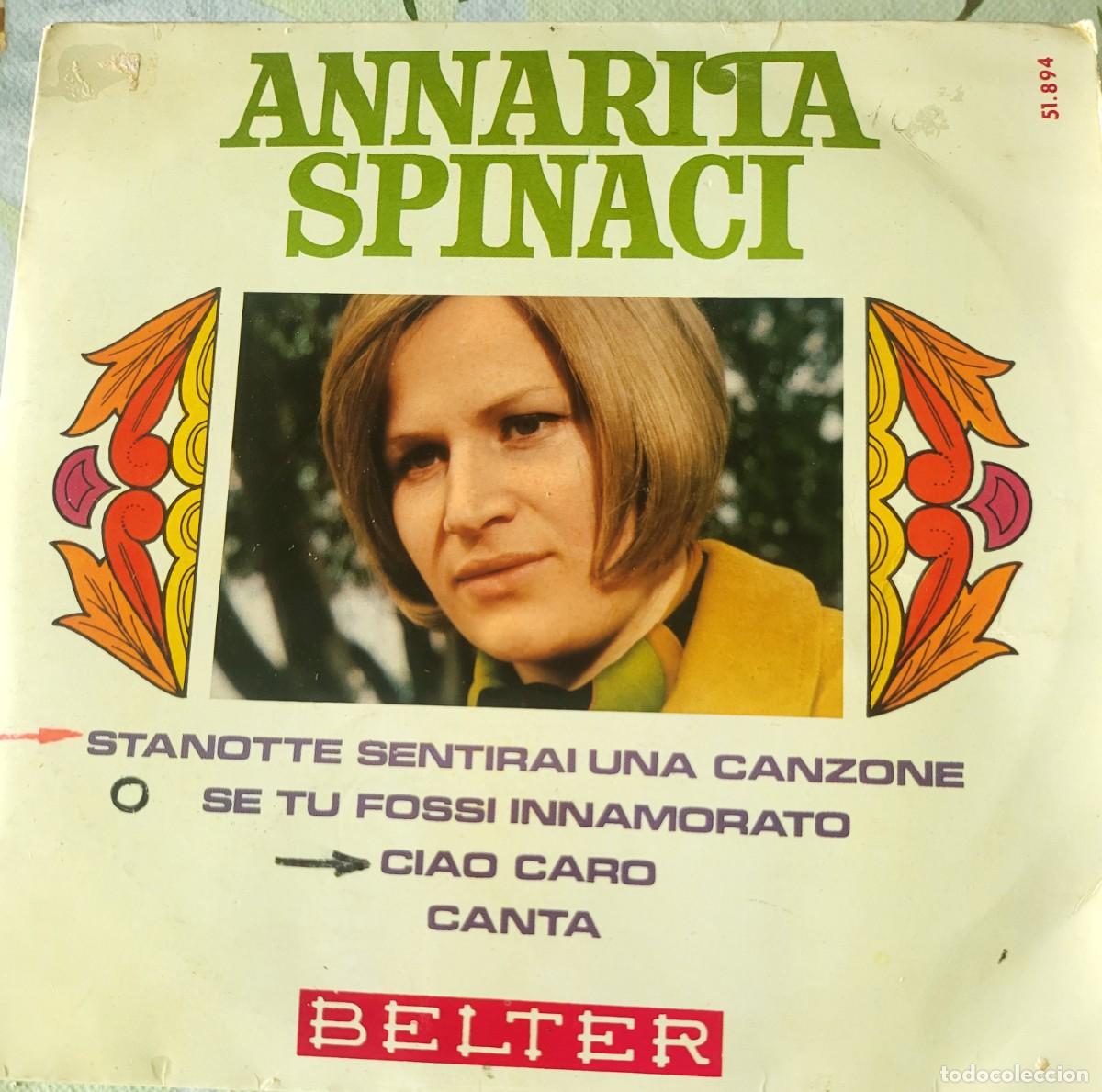 Discos de vinil: Annarita Spinaci Ep ssello Belter ditado en Espa&ntilde;a a&ntilde;o 1968...
