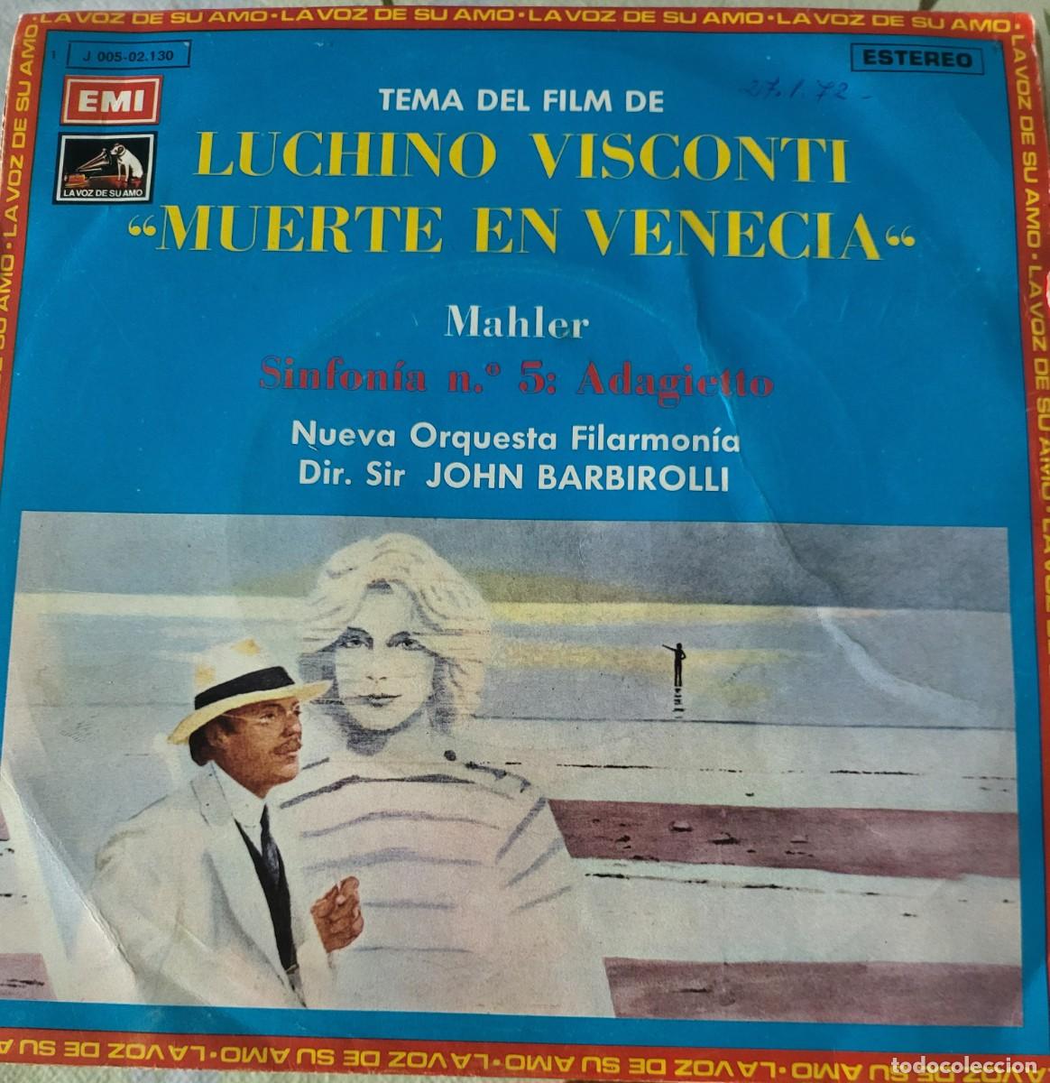 Discos de vinilo: Luchino Visconti single sello Emi editado en Espa&ntilde;a a&ntilde;o 1971...del film Muerte en Venecia.