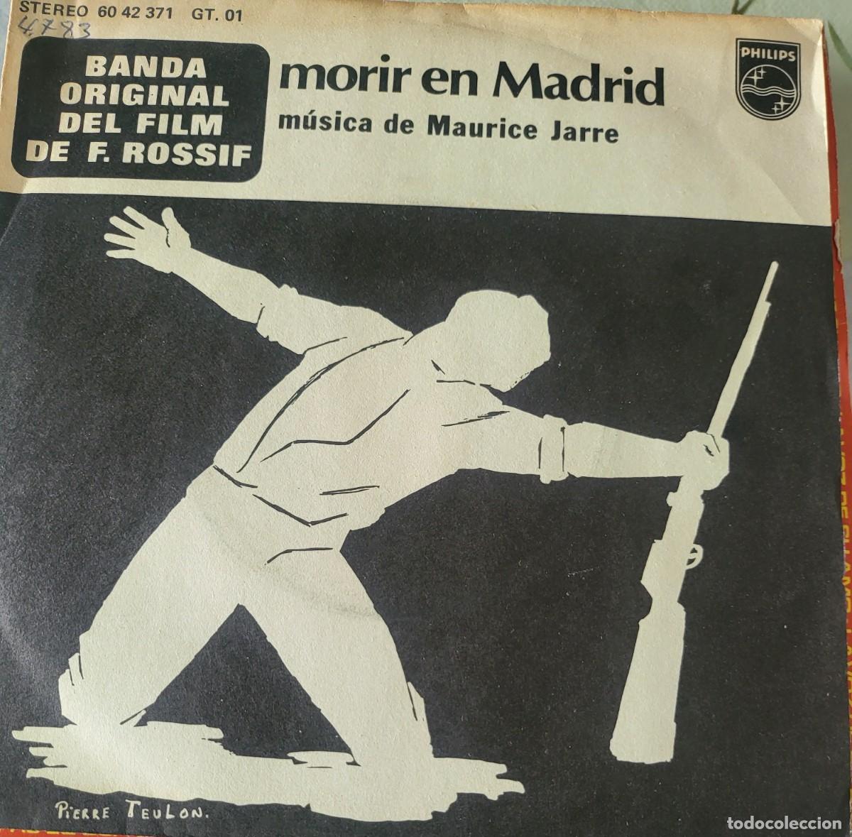 Discos de vinilo: Maurice Jarre single sello Philips editado en Espa&ntilde;a a&ntilde;o 1978...del film Morir en Madrid.
