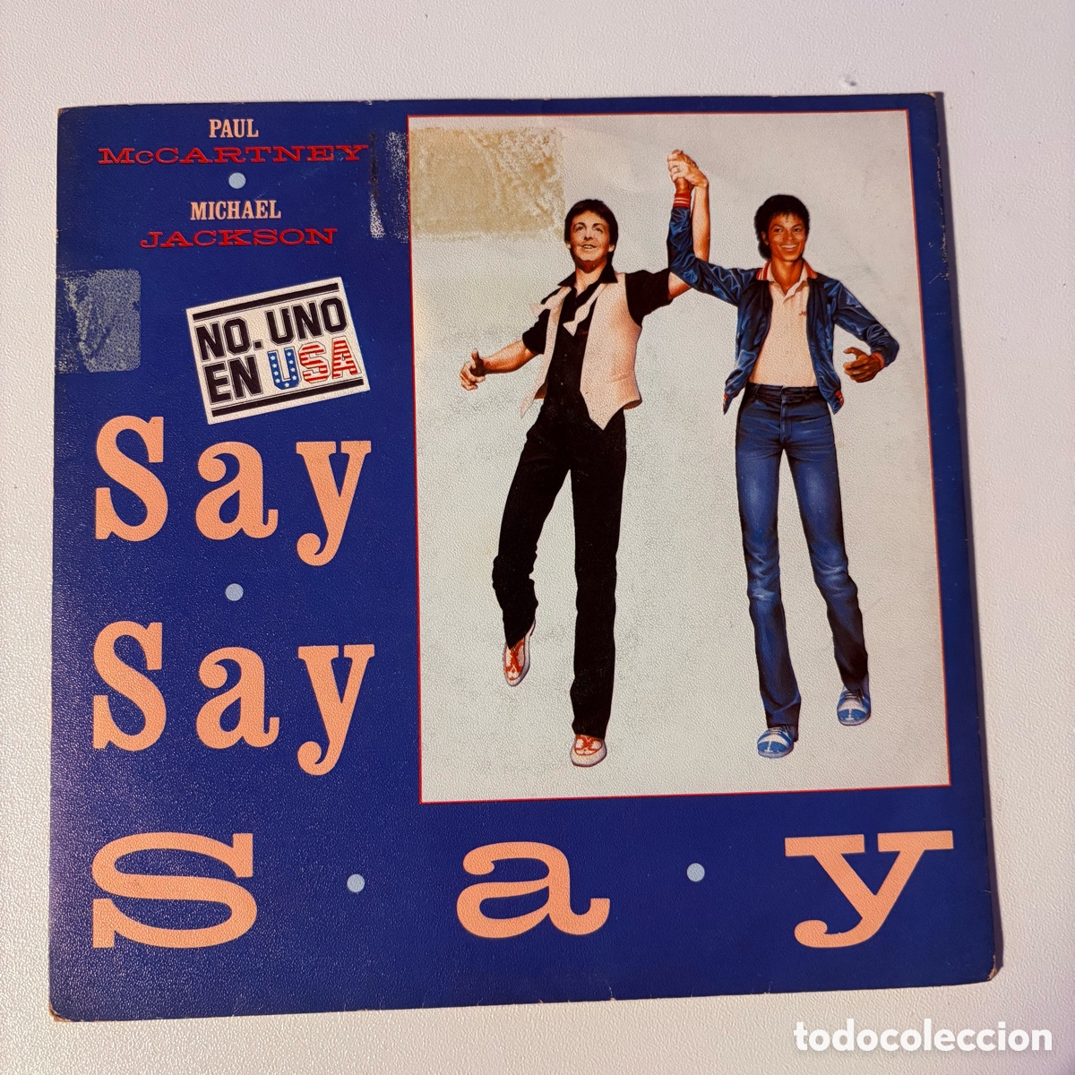 Discos de vinilo: single 7'' Paul McCartney Michael Jackson &ndash; Say Say Say edicion espa&ntilde;ola