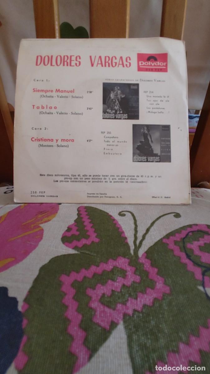 Discos de vinilo: DOLORES VARGAS-EP SIEMPRE MANUEL +3 - Foto 2