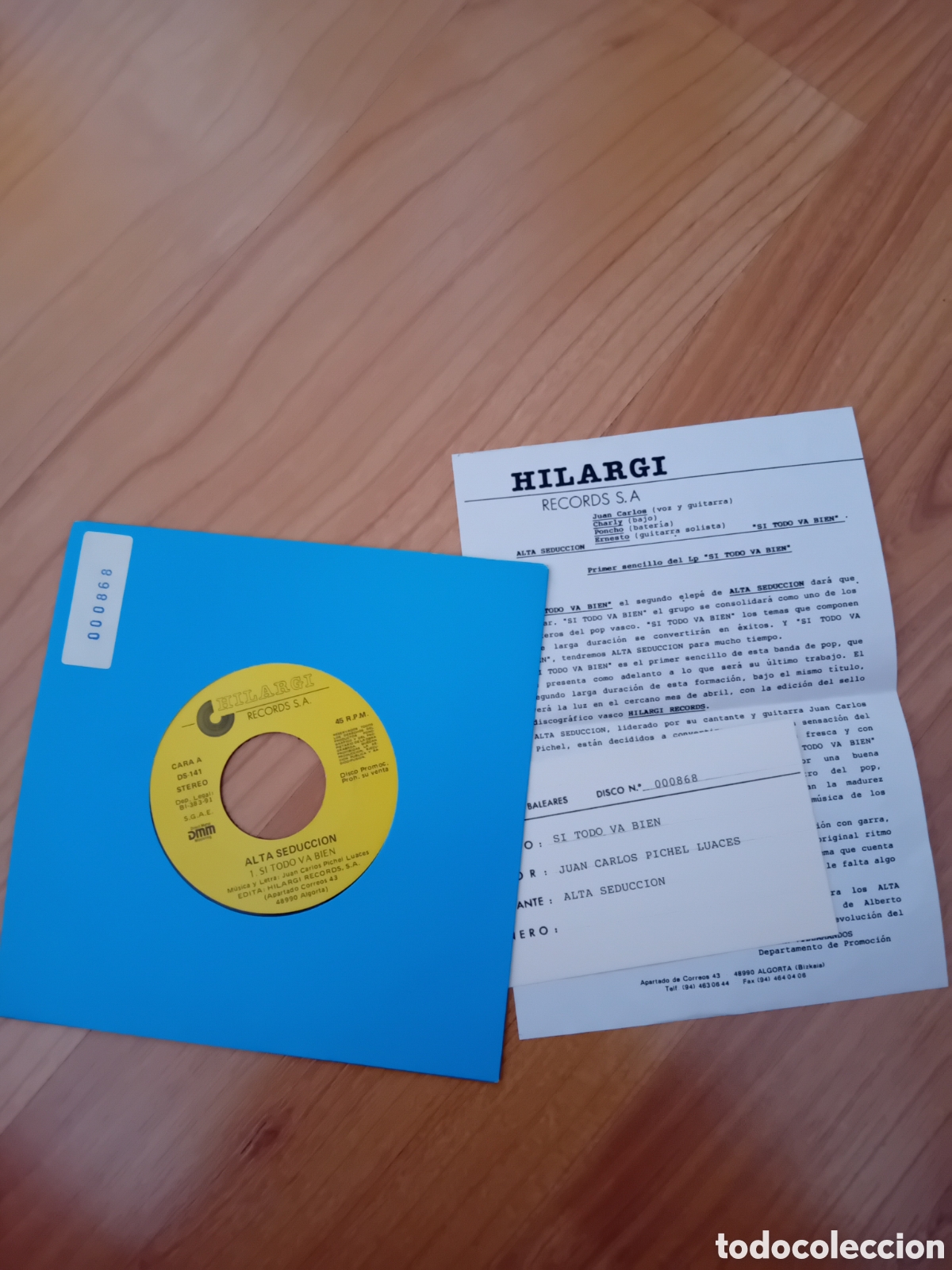 Discos de vinilo: ALTA SEDUCCION. SI TODO VA BIEN. ALGUIEN A MI LADO. INCLUYE HOJA PROMOCIONAL