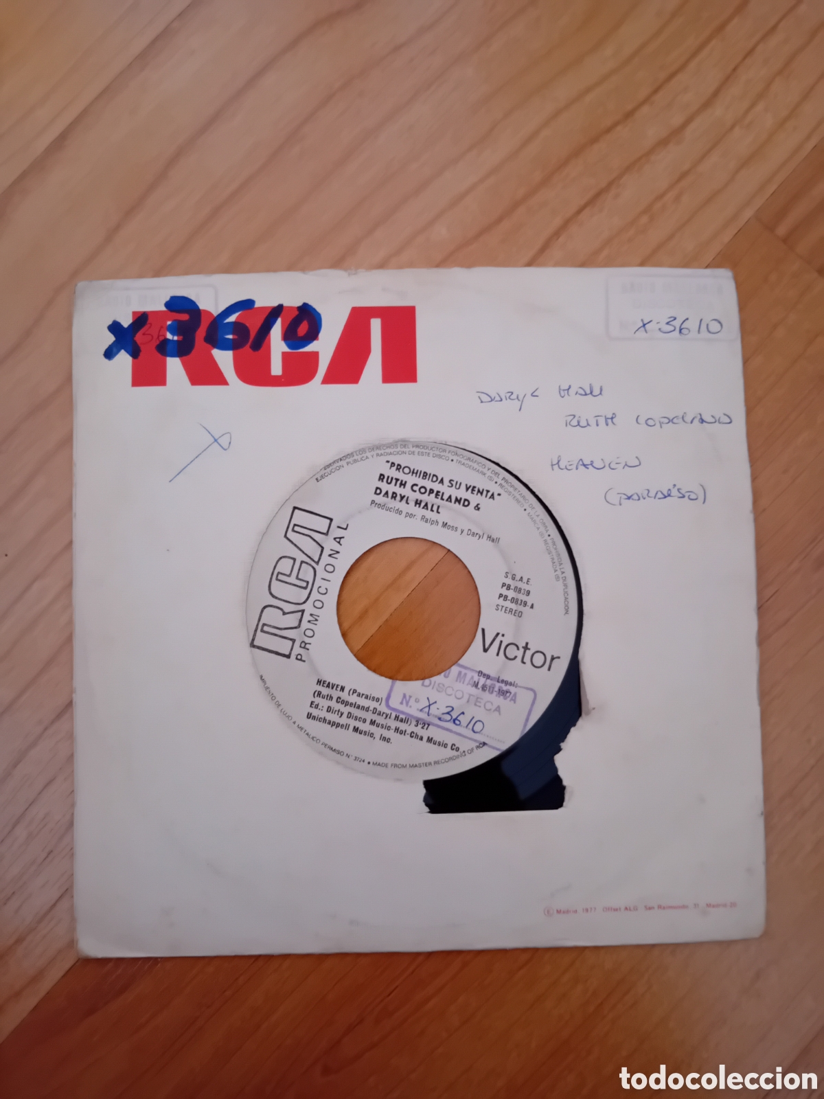 Discos de vinilo: RUTH COPELAND Y DARYL HALL. HEAVEN. TAKE ME TO BALTIMORE