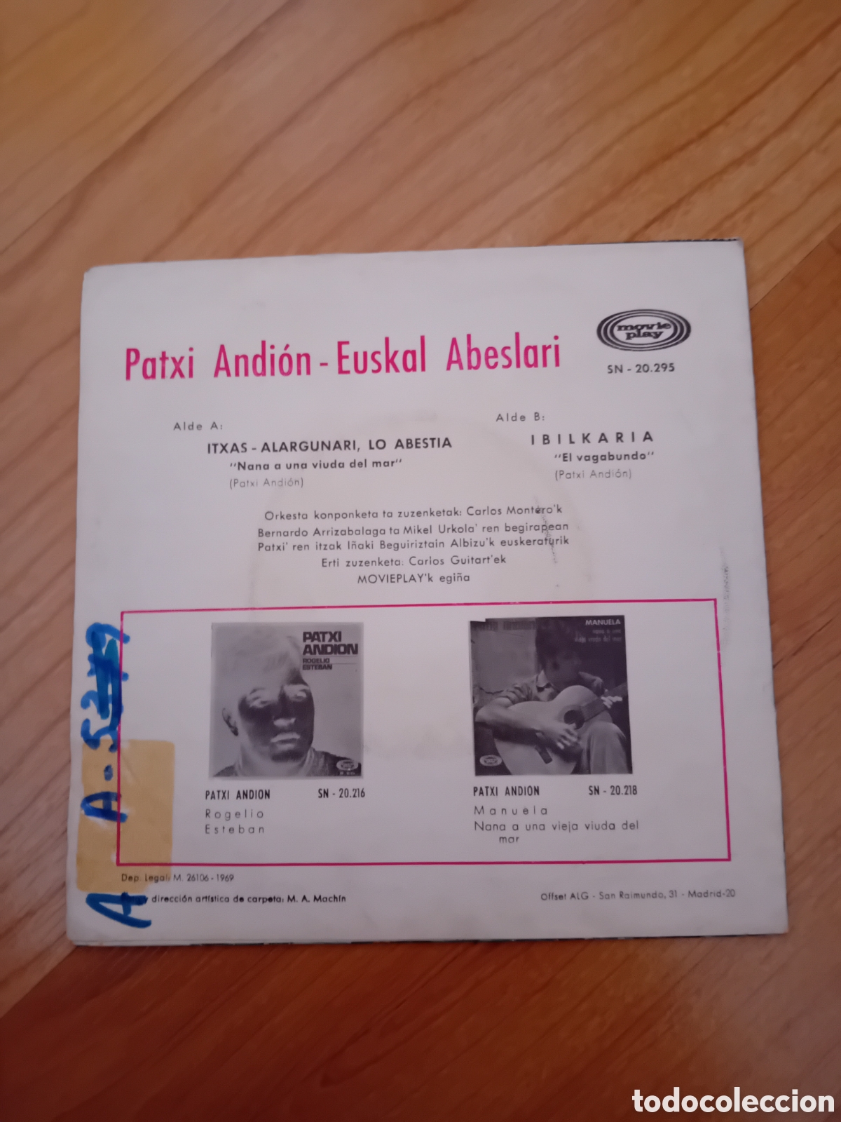 Discos de vinilo: PATXI ANDIO. EUSKAL ABESLARI - Foto 2