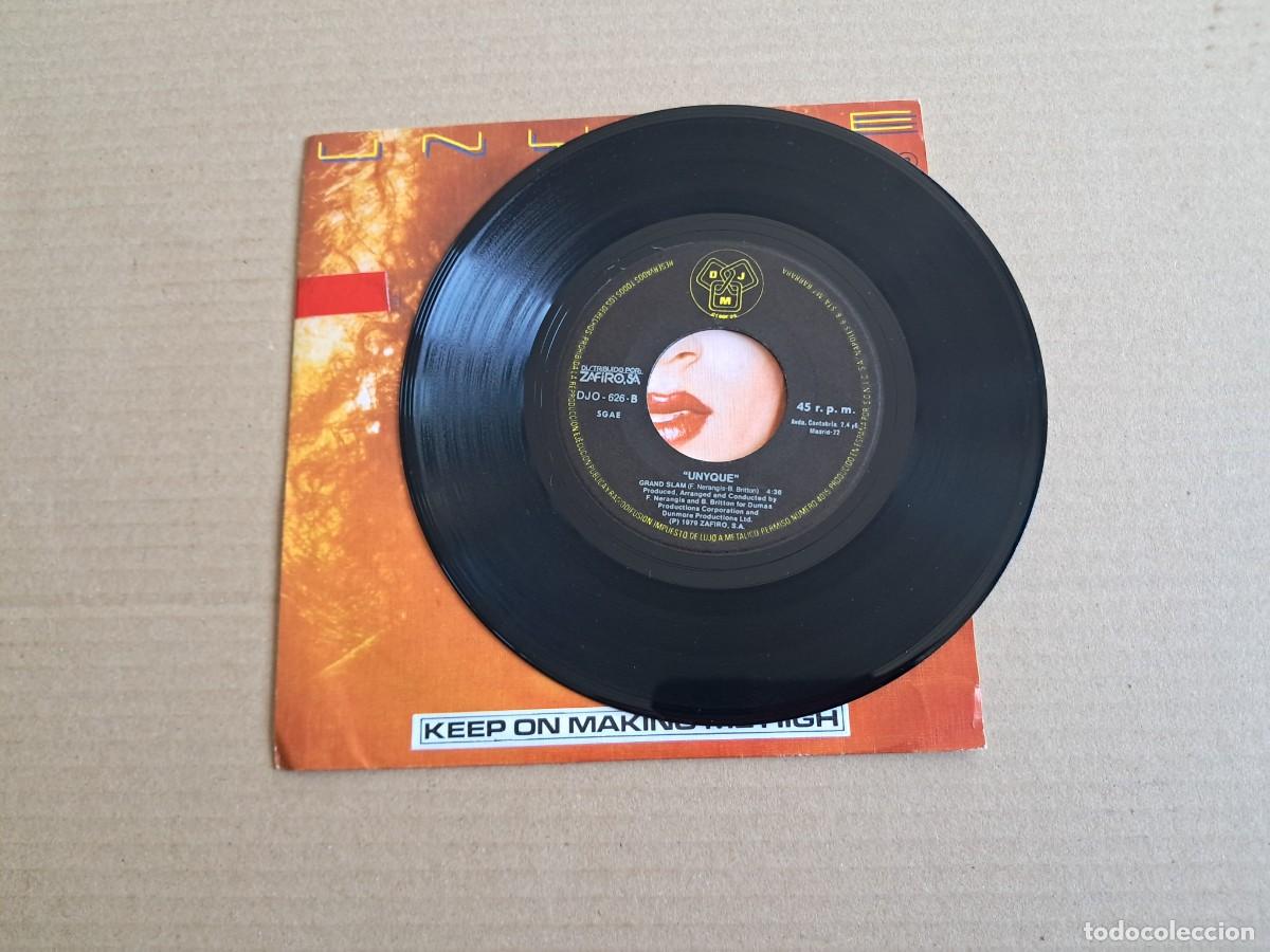 Discos de vinilo: UNYQUE - KEEP ON MAKING ME HIGH SINGLE 1979 EDICION ESPA&Ntilde;OLA - Foto 2
