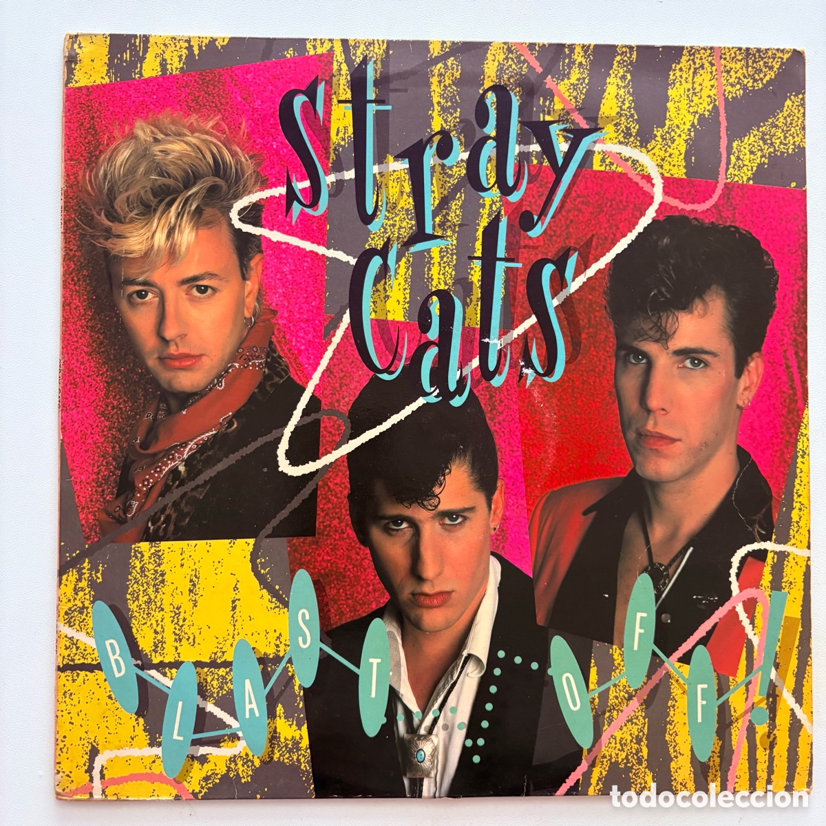 Discos de vinilo: lp Stray Cats &ndash; Blast Off edicion espa&ntilde;ola de 1989