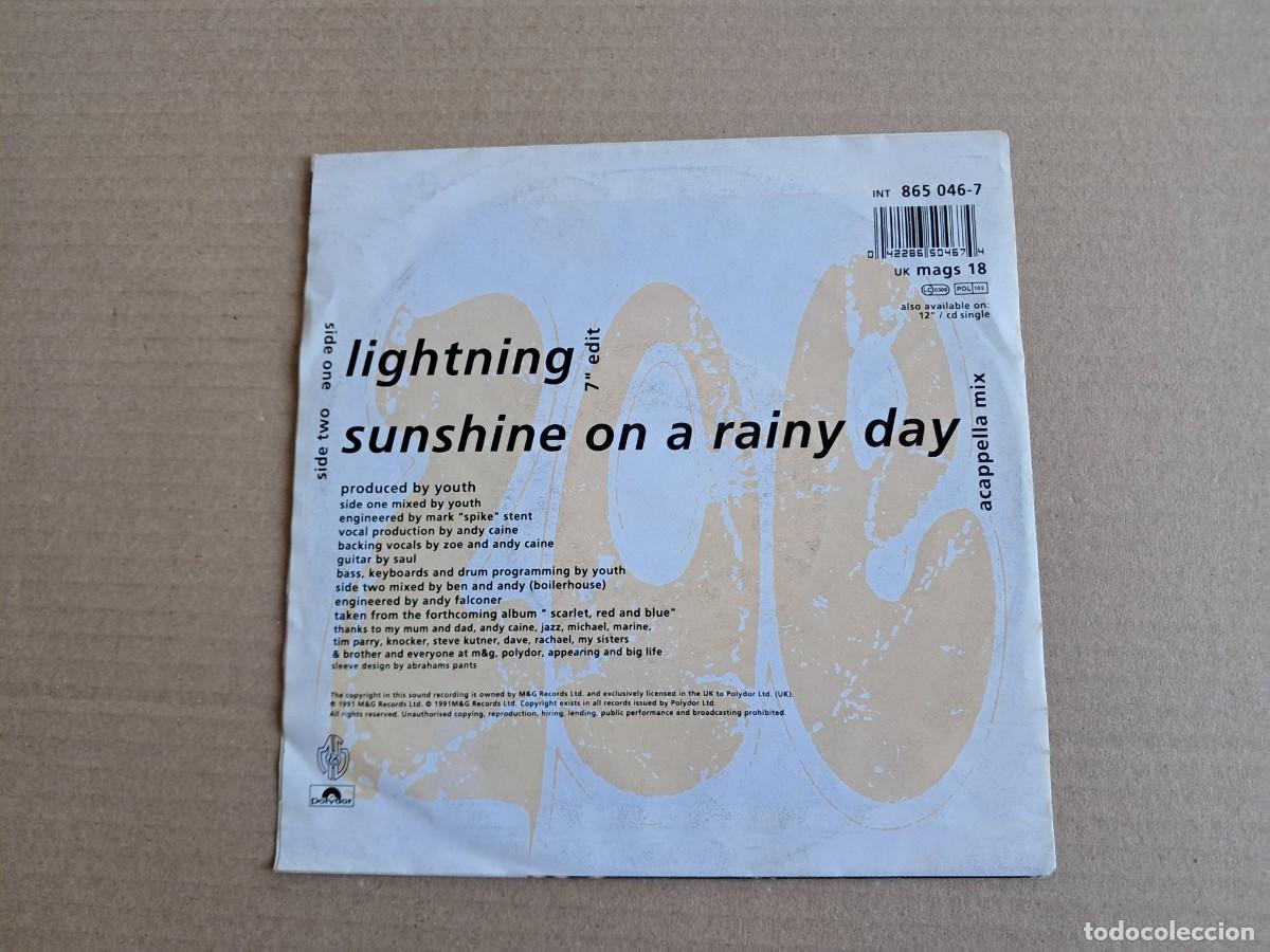 Discos de vinilo: ZOE - LIGHTNING SINGLE 1991 EDICION EUROPEA - Foto 3