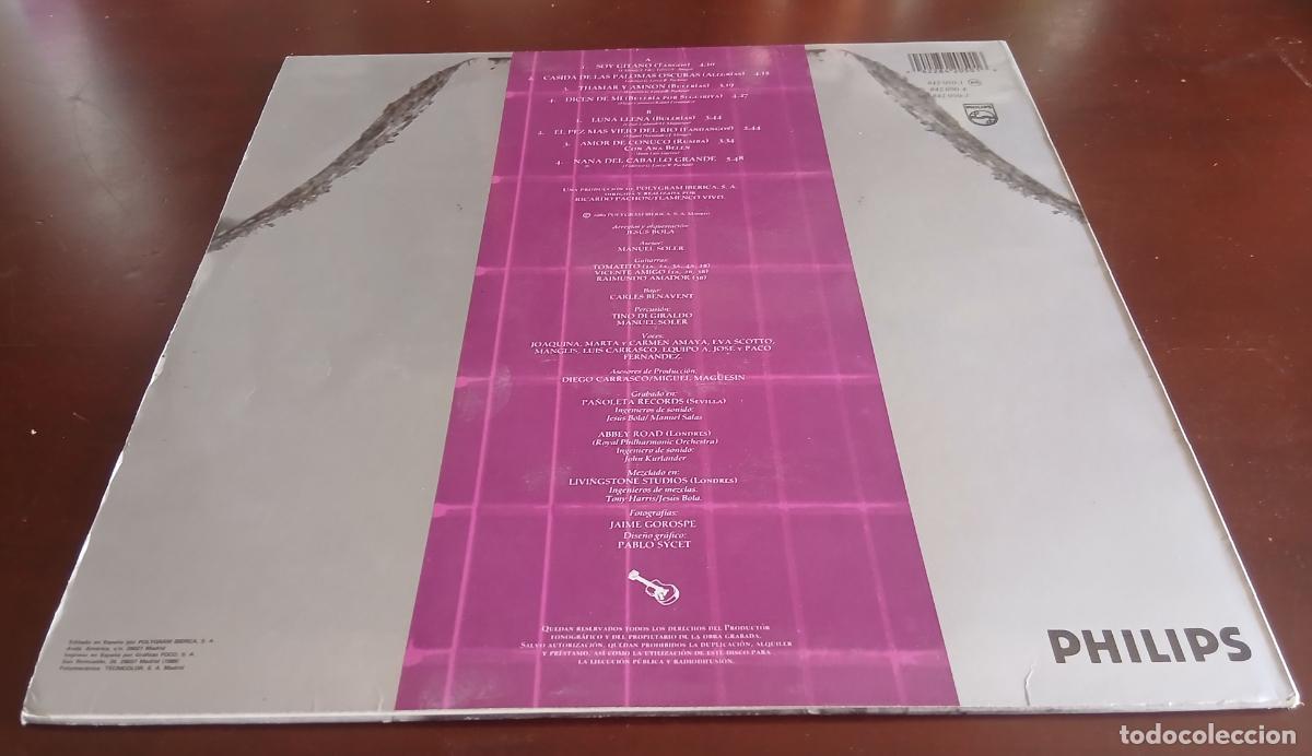 Discos de vinilo: CAMARON DE LA ISLA - SOY GITANO - LP - 1989 - CON ENCARTE - Foto 2