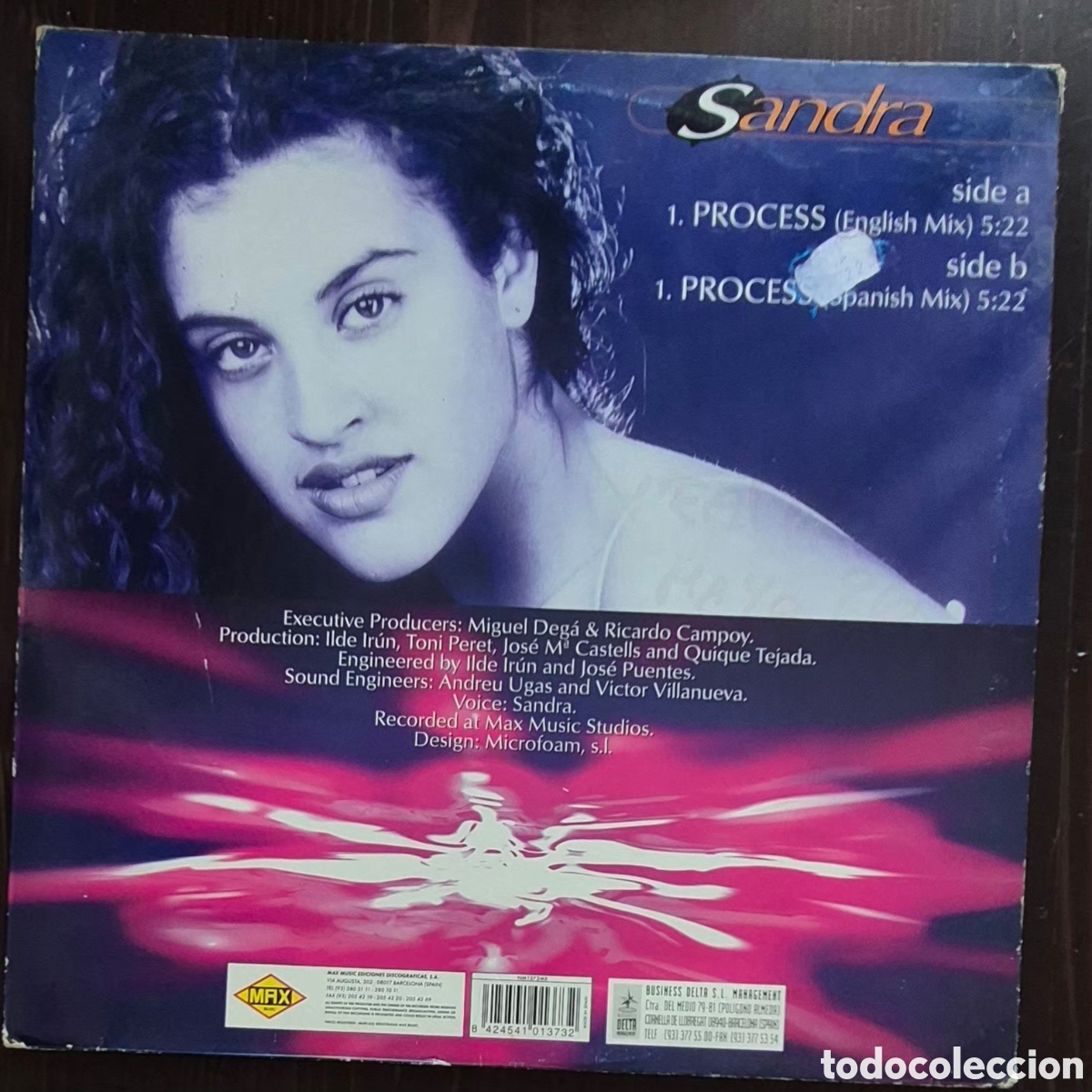Discos de vinilo: MAXI - SANDRA - PROCESS - 1996 ESPA&Ntilde;A - Foto 2