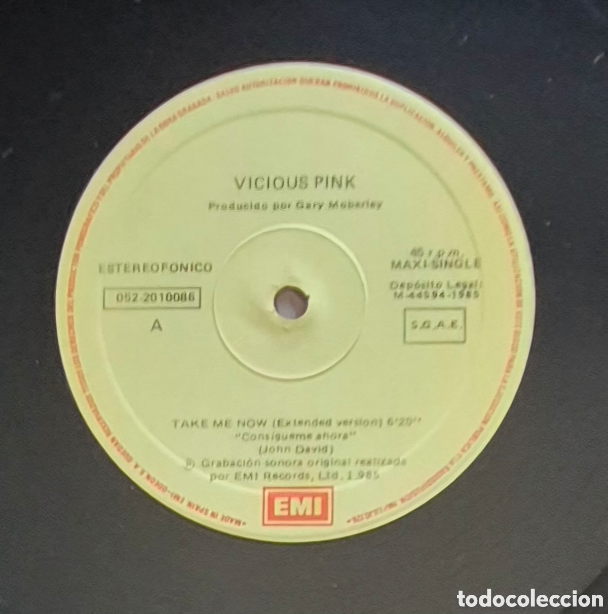 Discos de vinilo: MAXI - VICIOUS PINK - TAKE ME NOW (EXTENDED VERSION) 1985 ESPA&Ntilde;A - Foto 3