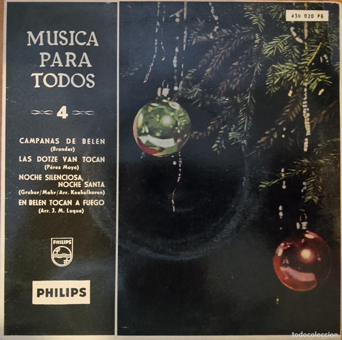Discos de vinilo: M&uacute;sica para todos 4. Villancicos. Vinilo EP.