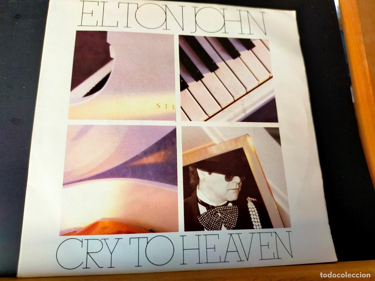 Discos de vinilo: ELTON JOHN. CRY TO HEAVEN - CANDY BY THE POUND. 2 TEMAS. DE SU &Aacute;LBUM: &rdquo;ICE ON FIRE&rdquo;. 1986