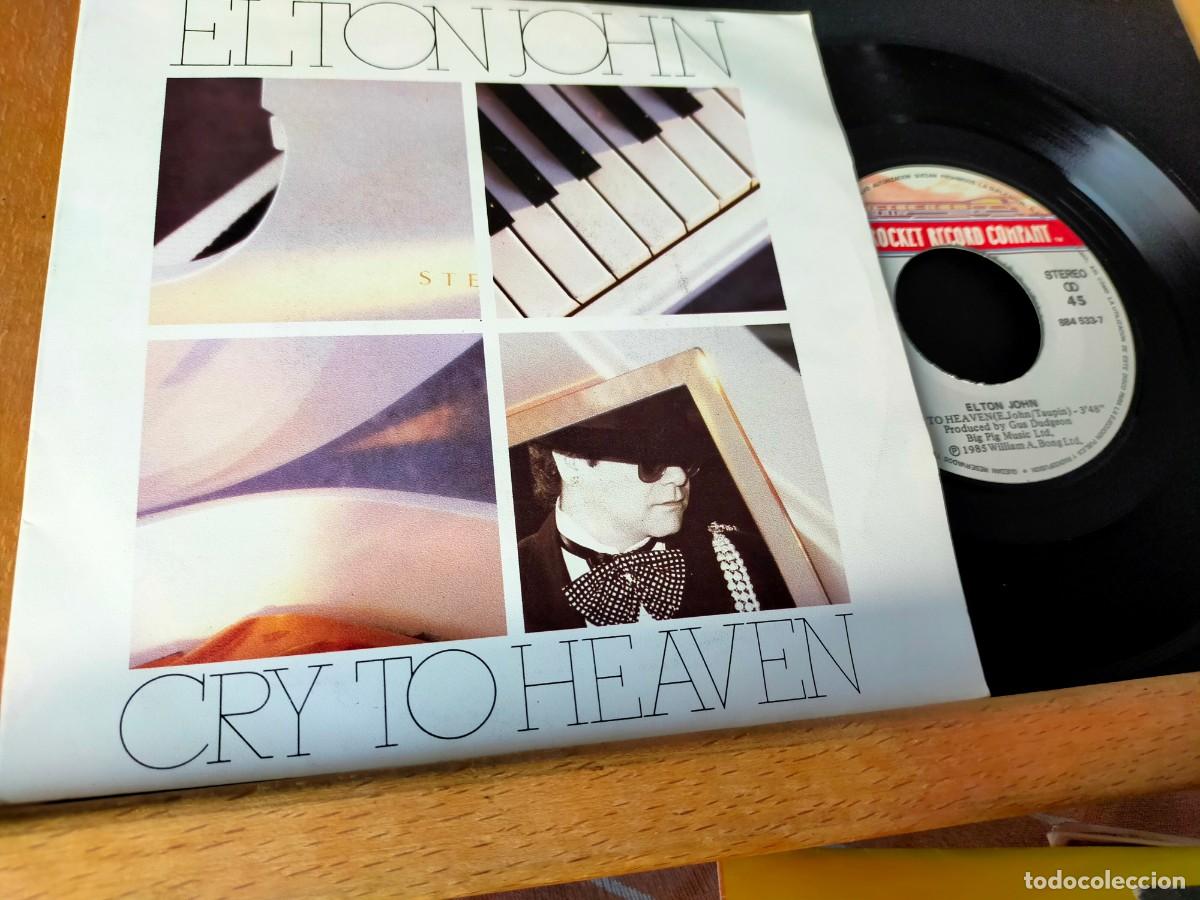 Discos de vinil: ELTON JOHN. CRY TO HEAVEN - CANDY BY THE POUND. 2 TEMAS. DE SU &Aacute;LBUM: &rdquo;ICE ON FIRE&rdquo;. 1986