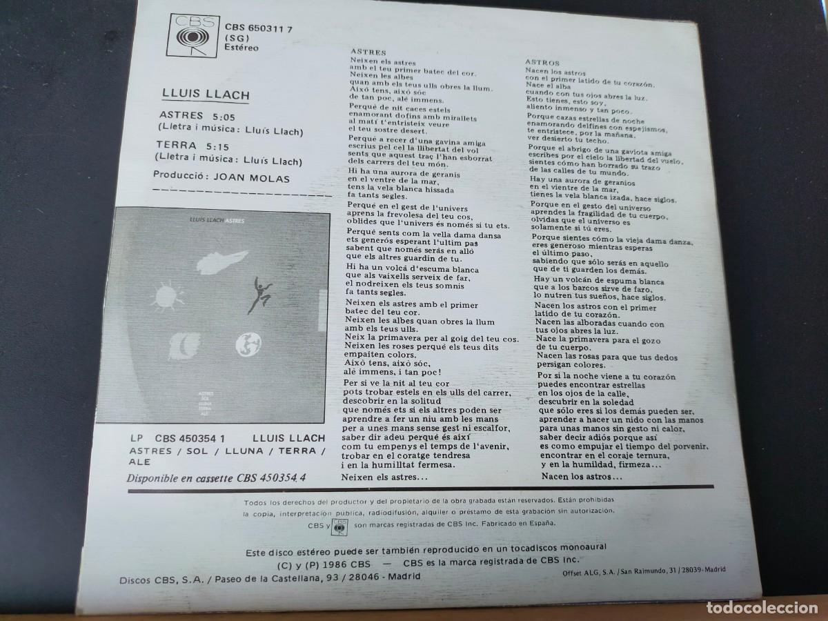 Discos de vinilo: LLUIS LLACH. ASTRES - TERRA. CBS. 2 TEMAS. 1996 - Foto 6