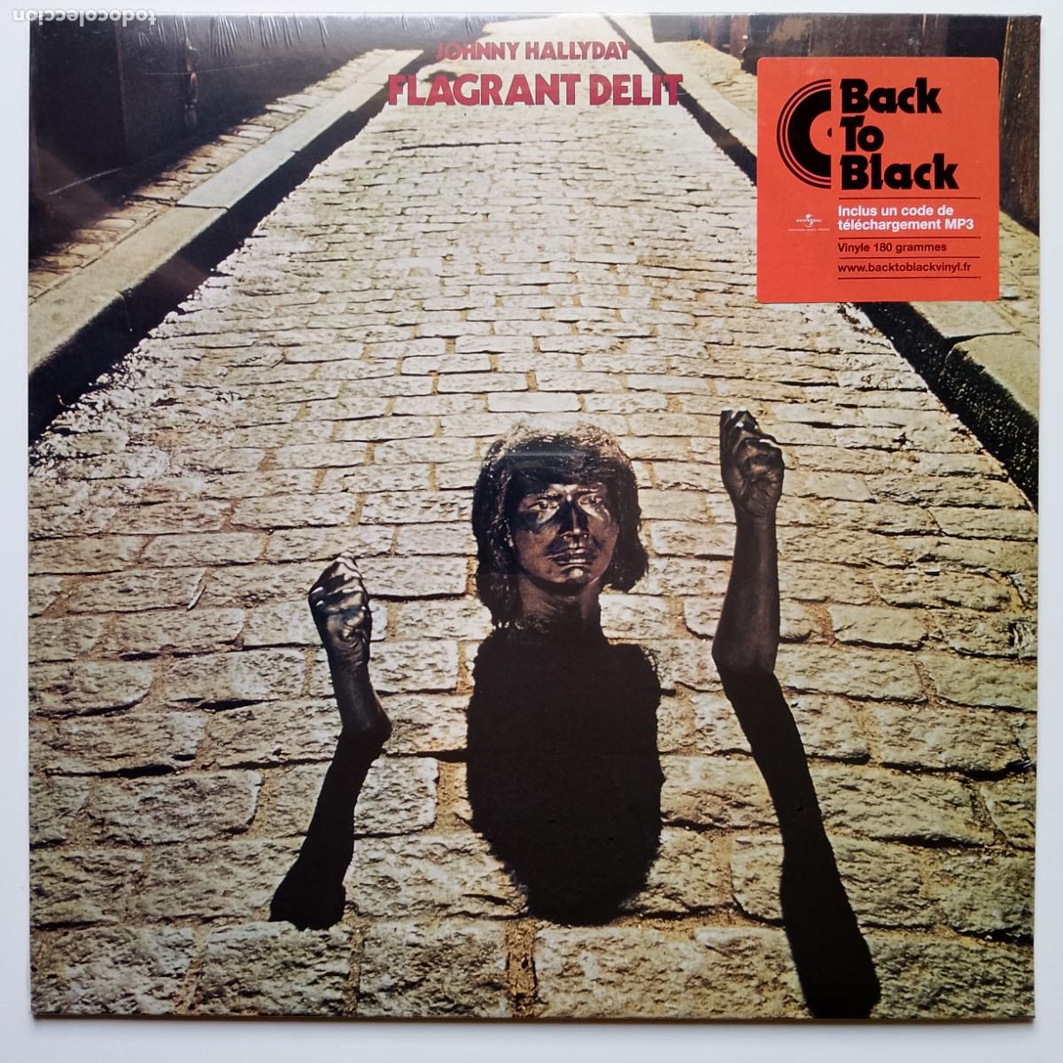 Discos de vinilo: Johnny Hallyday-Flagrant D&eacute;lit (LP Mercury) RE 'Back To Black' 1971. Rolling Stones, Led Zeppelin...