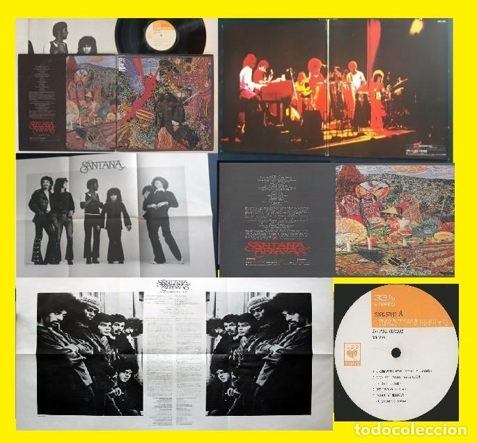 Discos de vinilo: SANTANA, ABRAXAS 1970 RARO 1&ordm; PRESS ORIG JAPAN + GIGANTE POSTER, DOBLE CARPETA !! TODO EXC