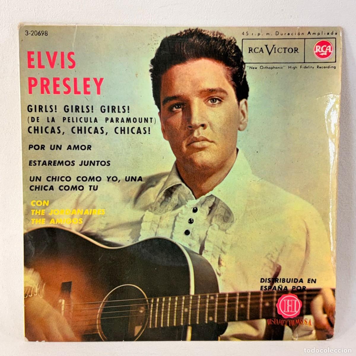 Disques de vinyle: EP ELVIS PRESLEY - GIRLS! GRILS! GIRLS! / CHICAS CHICAS CHICAS - ESPA&Ntilde;A 1963